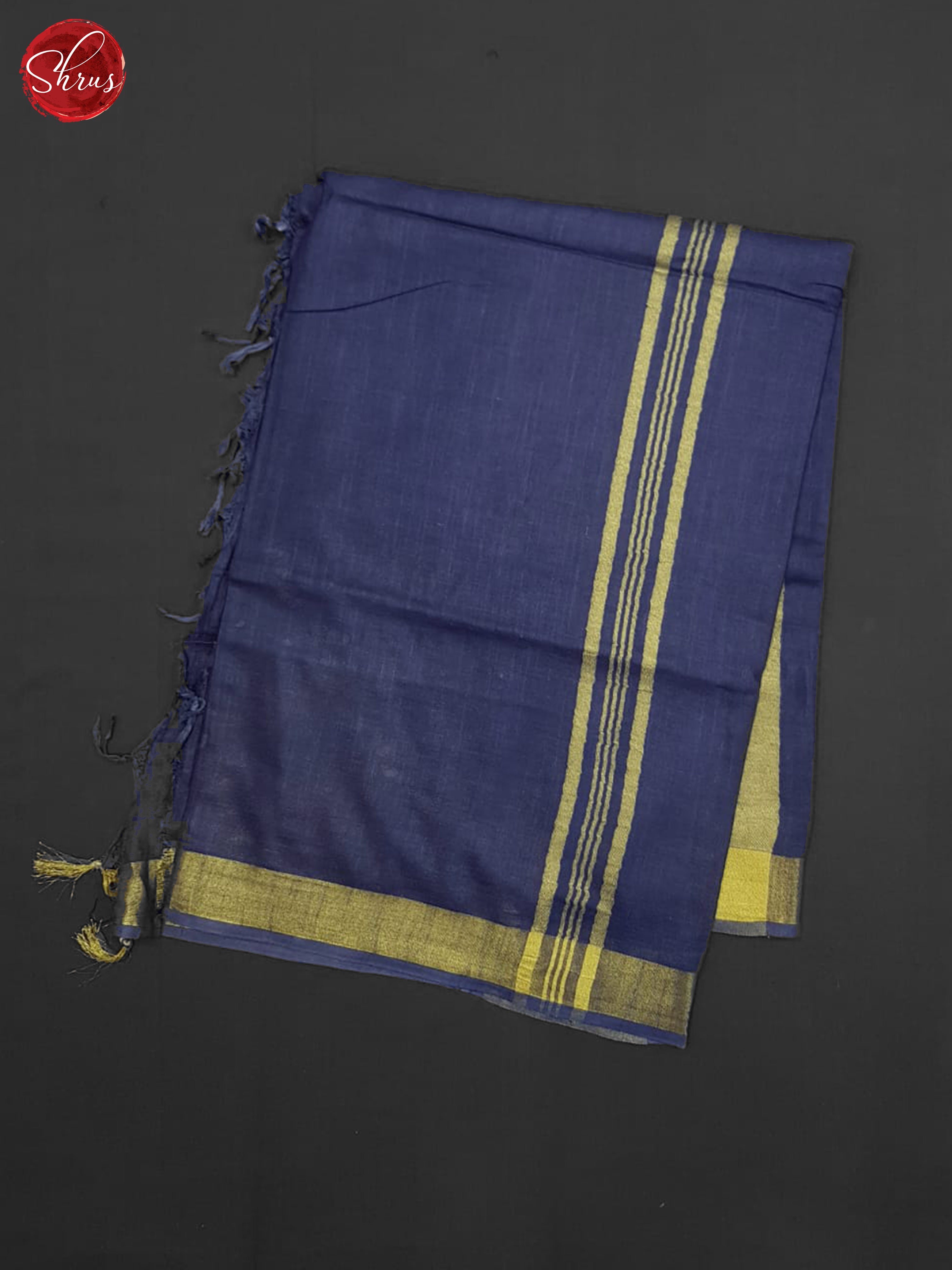 Blue(Single tone)-Linen Cotton Saree - Shop on ShrusEternity.com