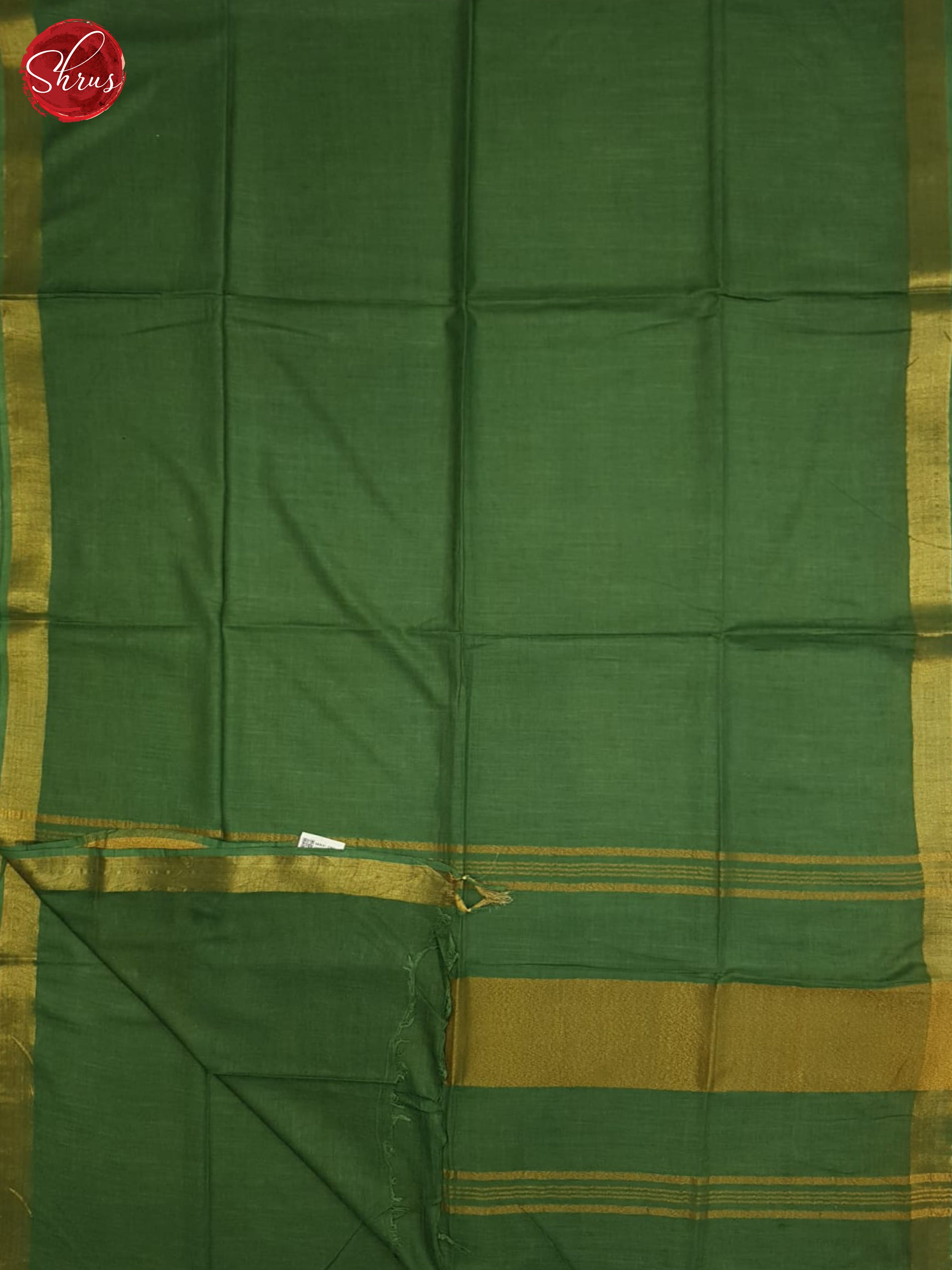 Green(Single tone)-Linen cotton Saree - Shop on ShrusEternity.com