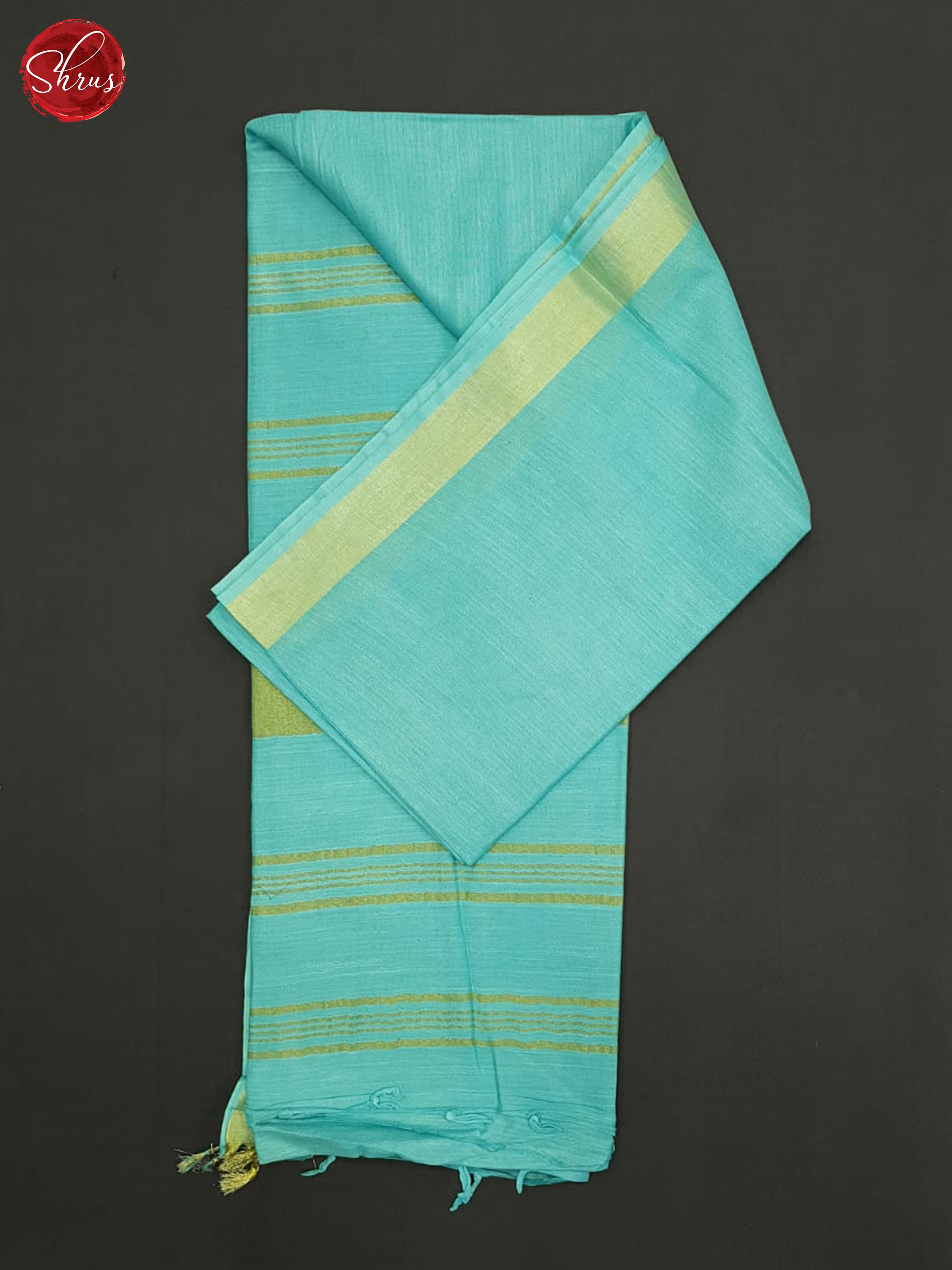 Blue(Single tone)-Linen Cotton Saree - Shop on ShrusEternity.com