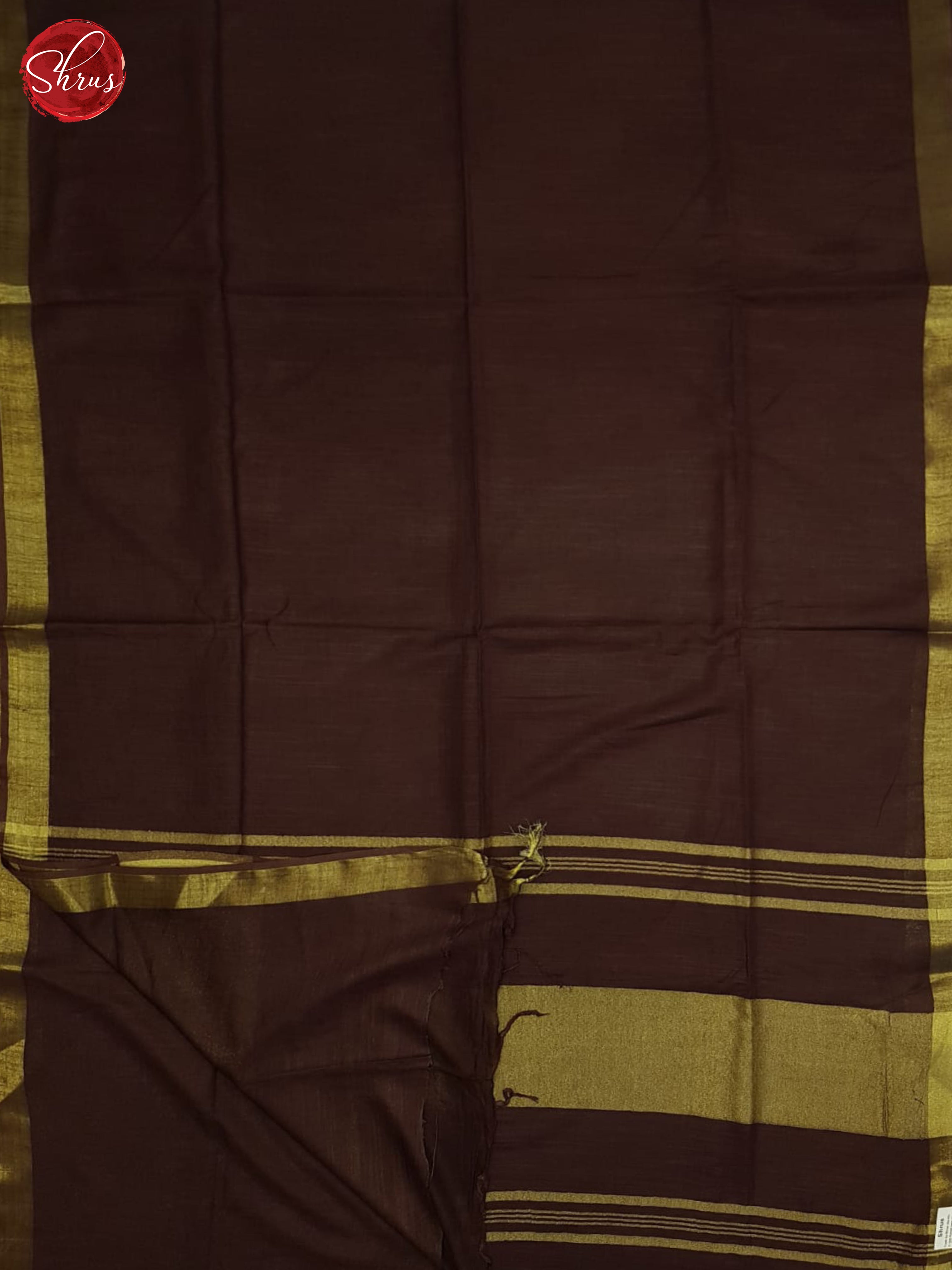 Brown(Single tone)- Linen Cotton Saree - Shop on ShrusEternity.com