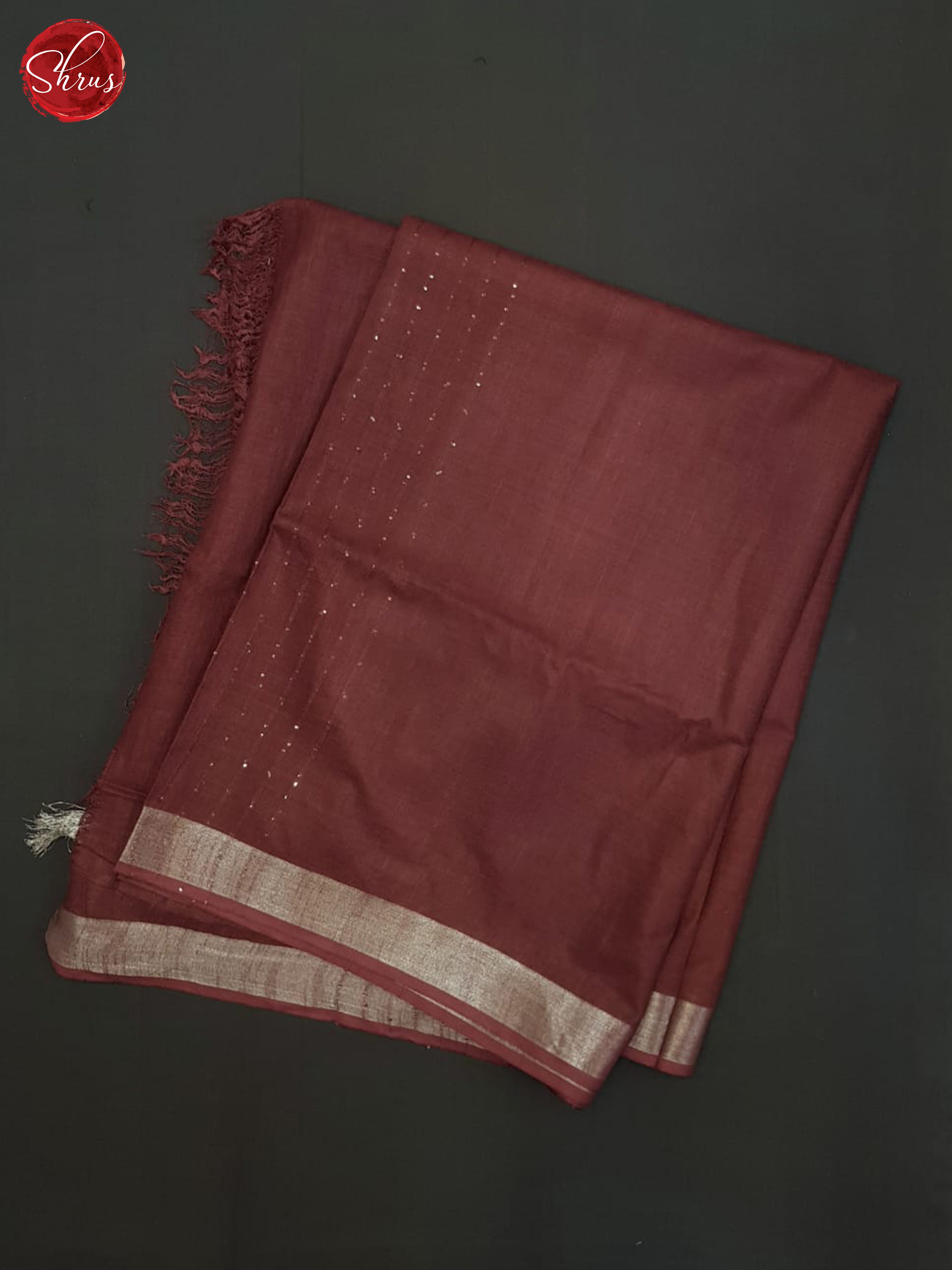 Brown(Single tone)-Linen Cotton Saree - Shop on ShrusEternity.com