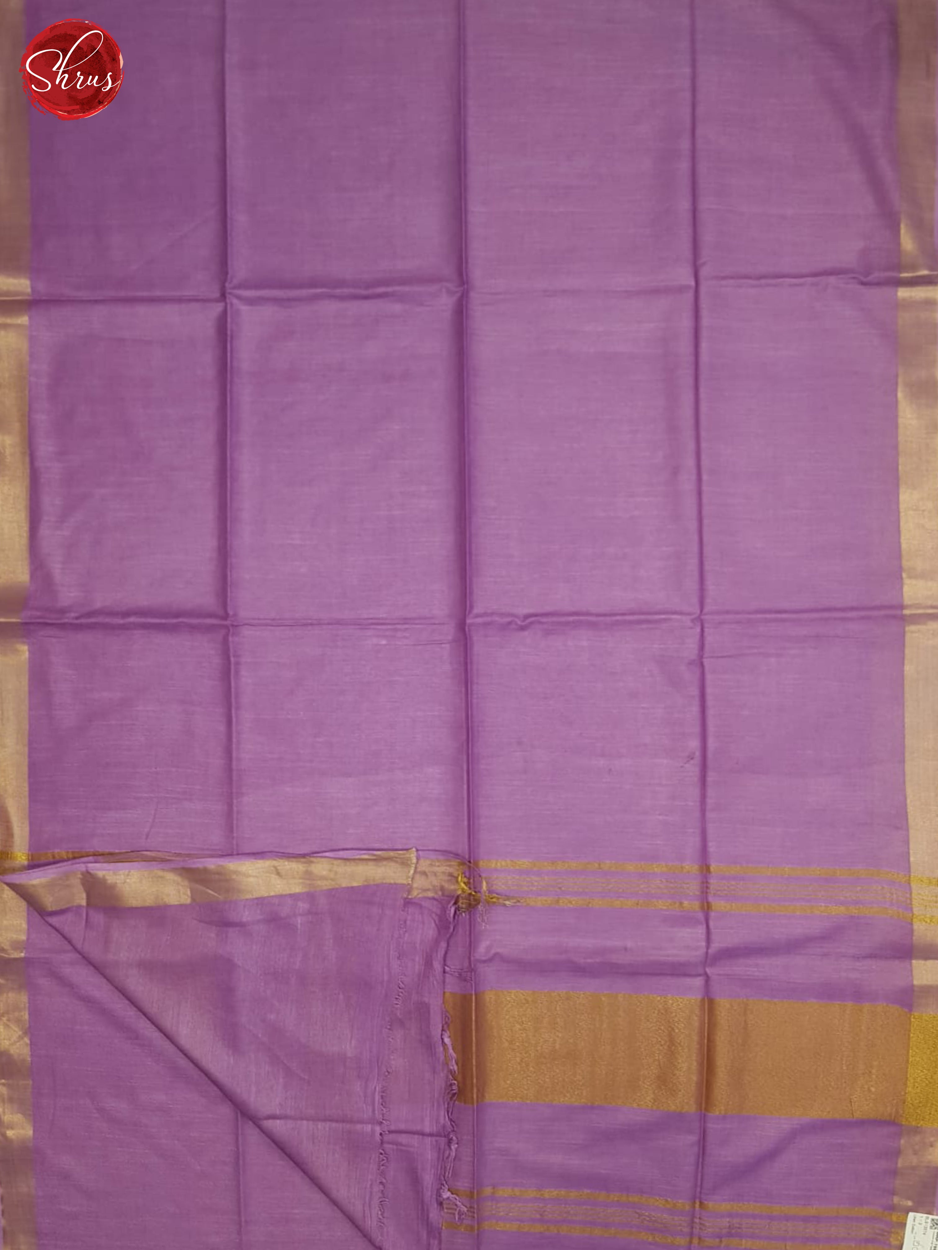 Lavender(Single tone)-Linen Cotton Saree - Shop on ShrusEternity.com