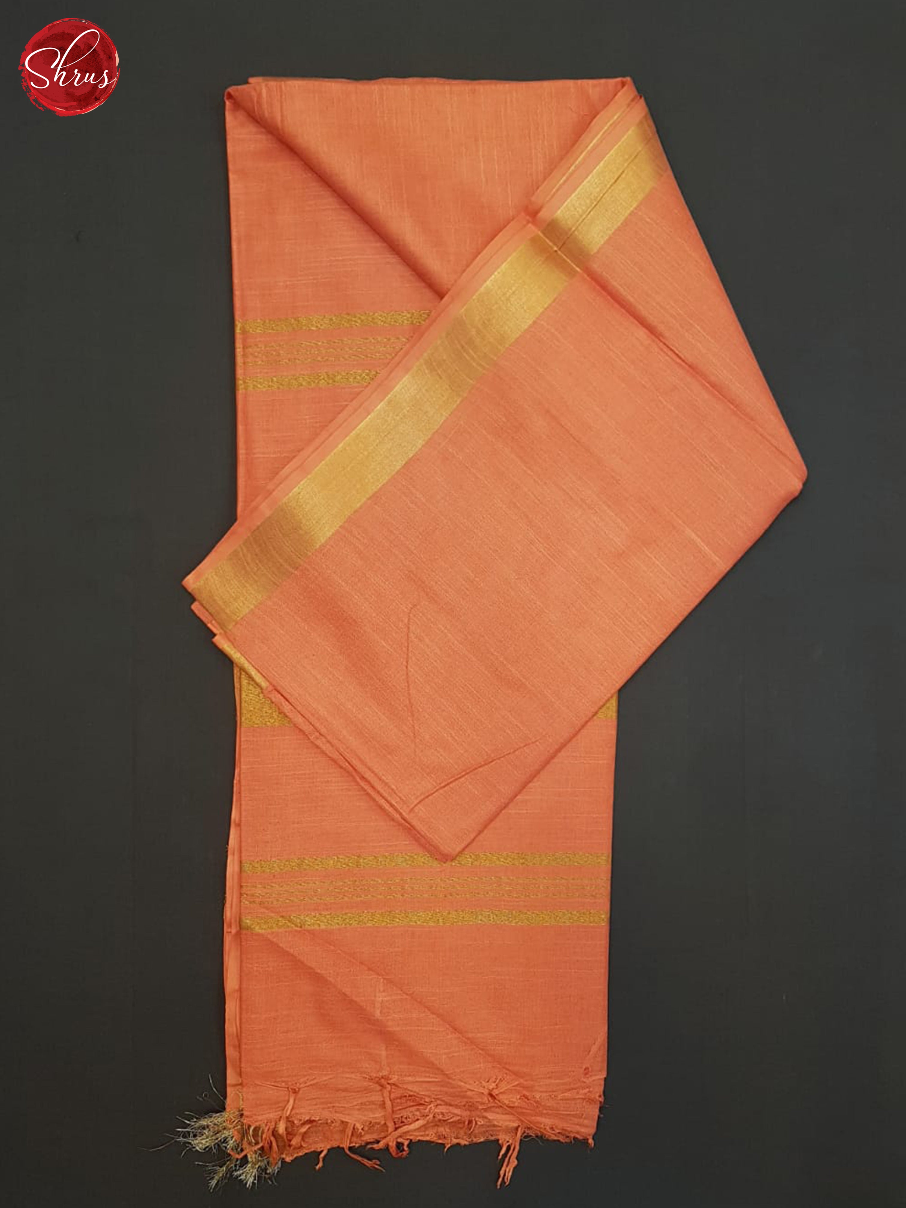 Orange(Single tone)-Linen cotton Saree - Shop on ShrusEternity.com