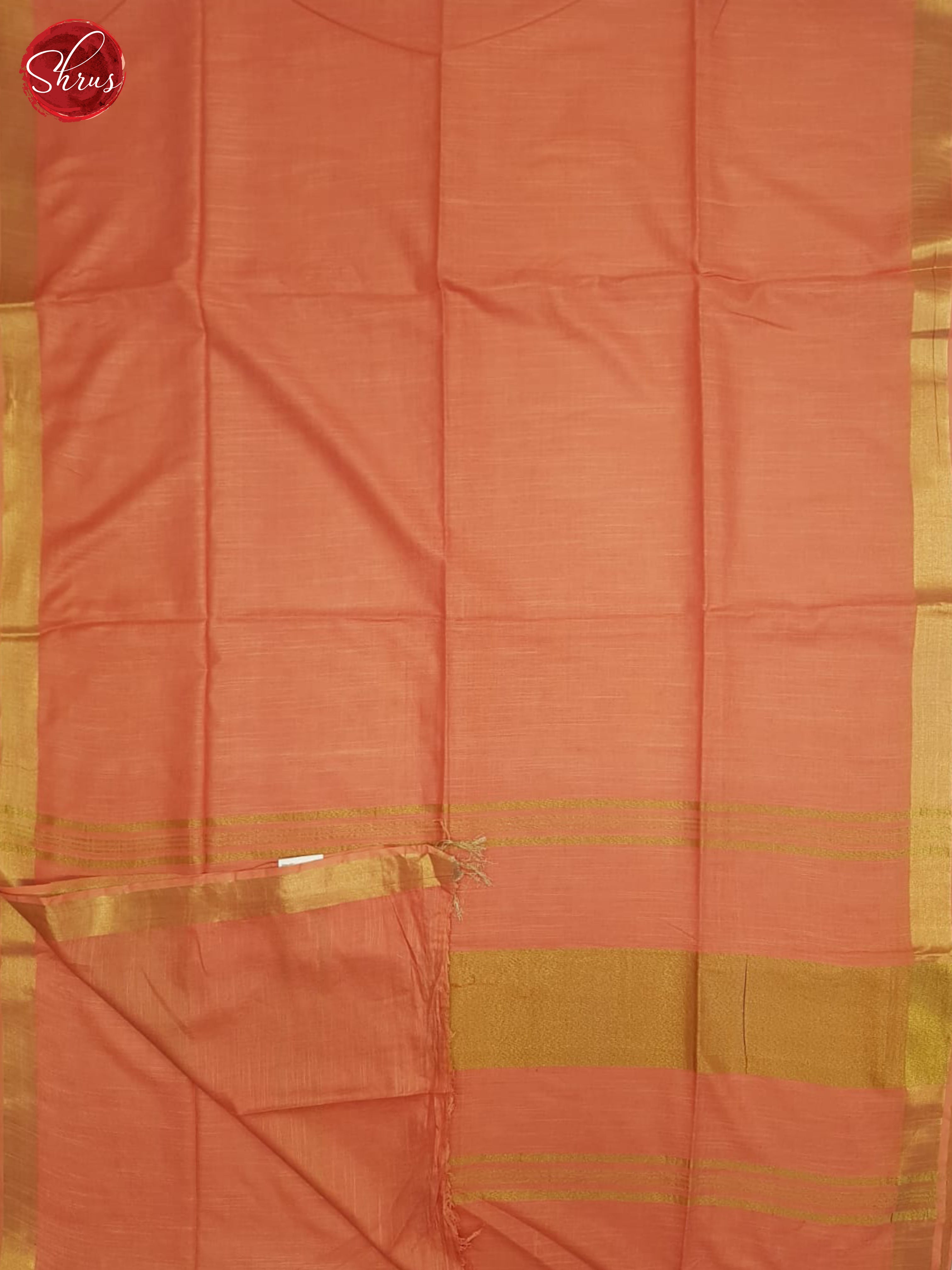 Orange(Single tone)-Linen cotton Saree - Shop on ShrusEternity.com