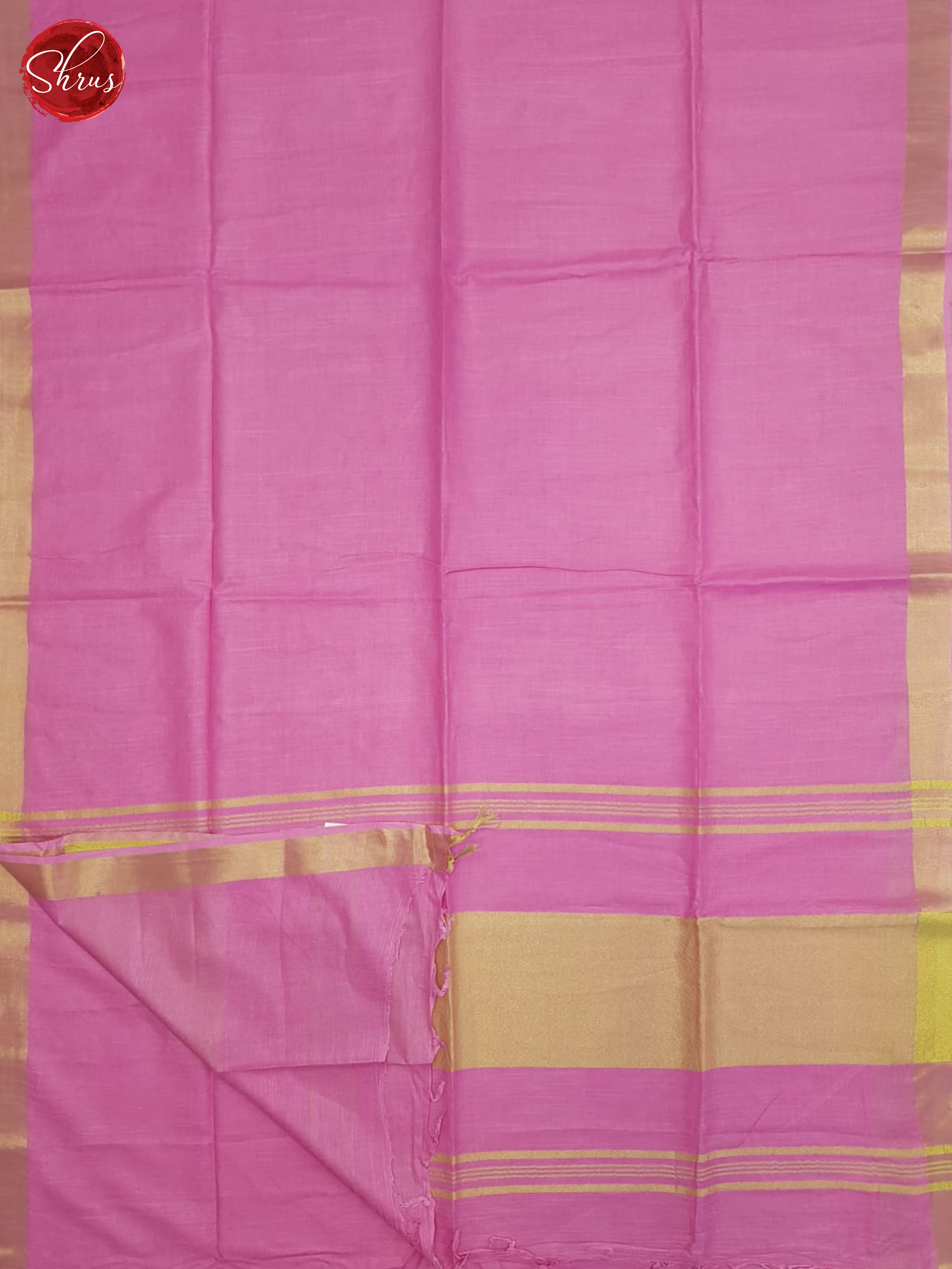 Pink(Single tone)-Linen Cotton Saree - Shop on ShrusEternity.com