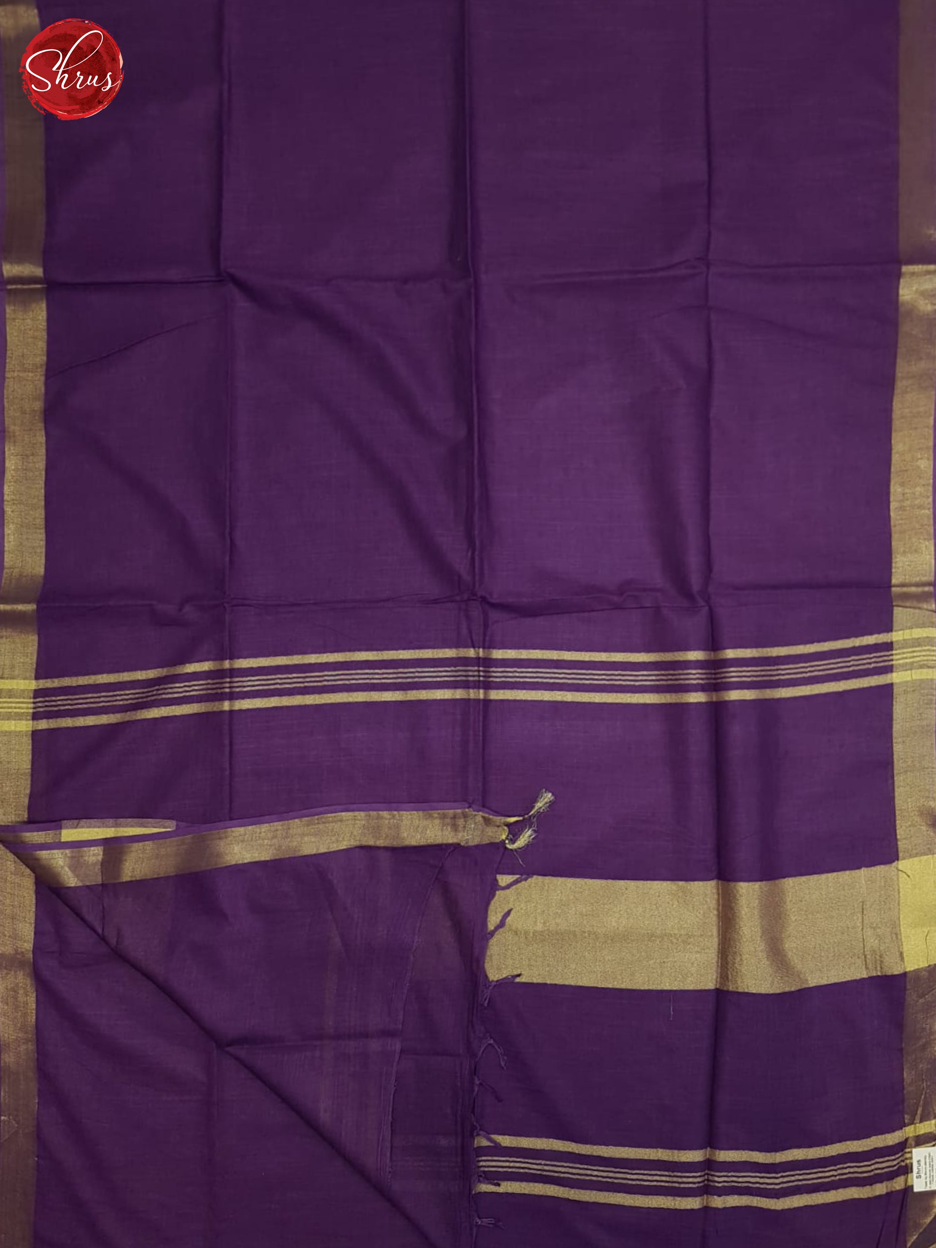 Eggplant(Single tone)- Linen Cotton saree - Shop on ShrusEternity.com