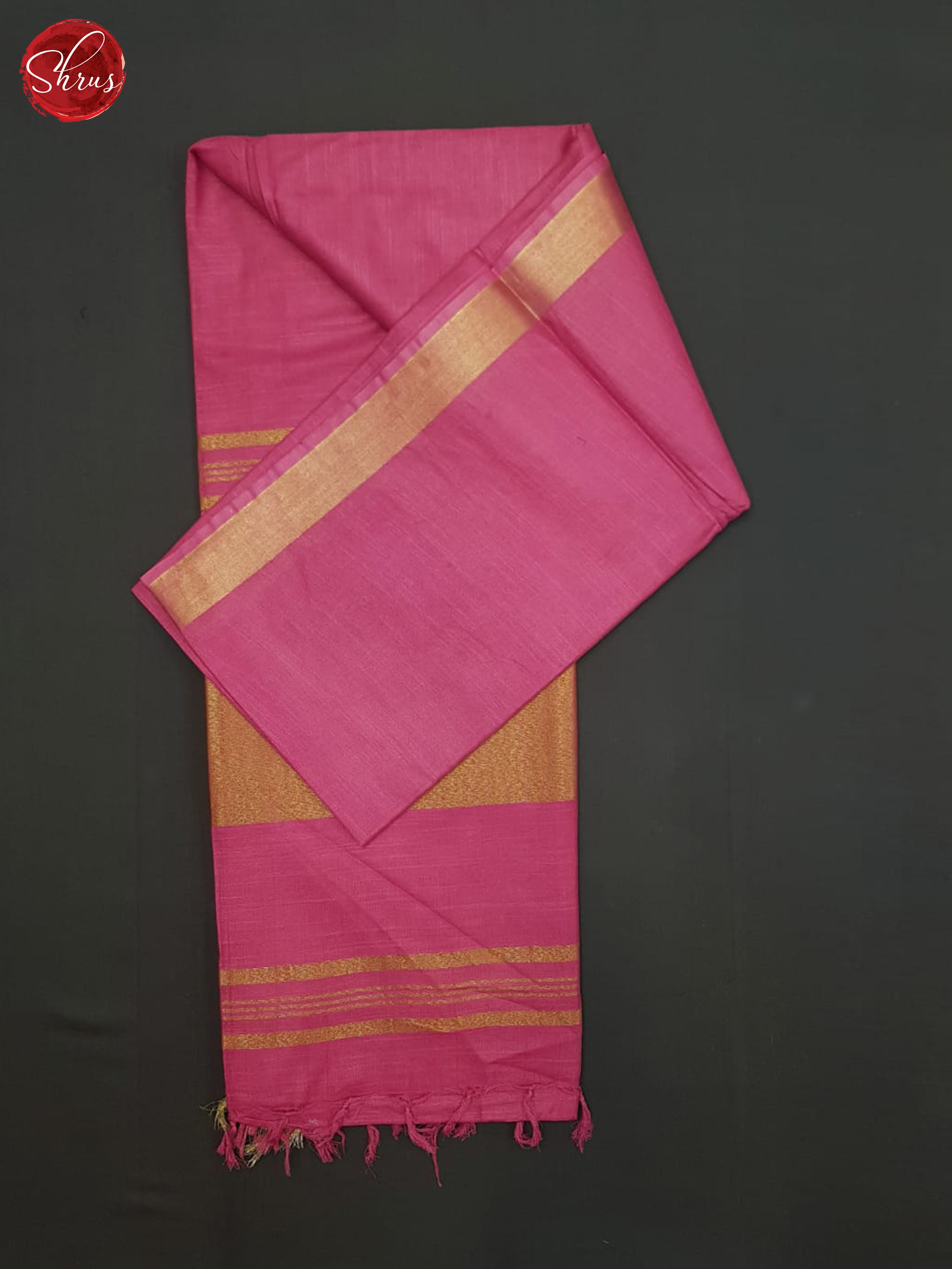 Pink(Single tone)-Linen Cotton Saree - Shop on ShrusEternity.com