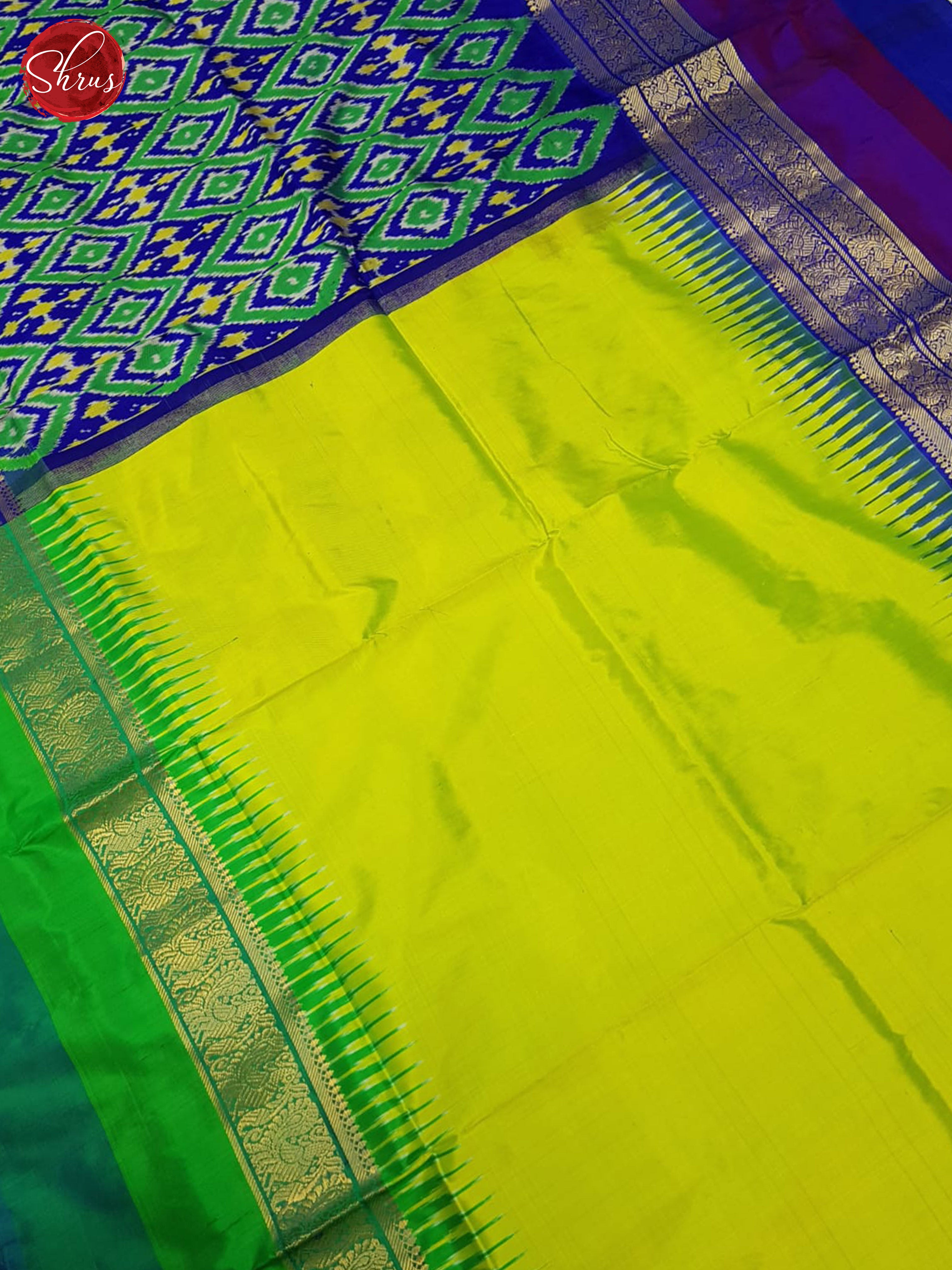 Green and Blue- Ikkat Silk Saree - Shop on ShrusEternity.com