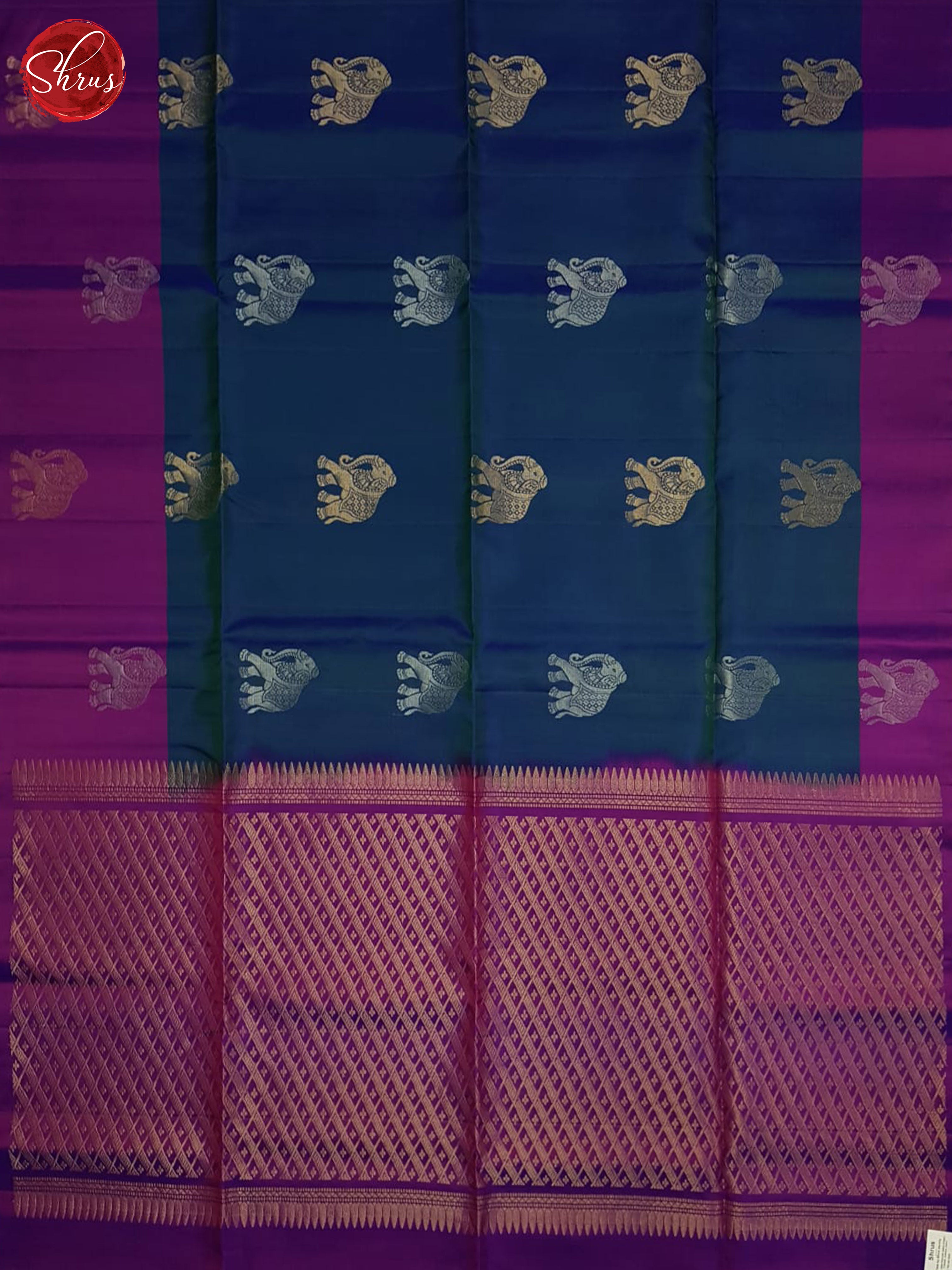 Blue and Purple - Soft Silk Saree - Shop on ShrusEternity.com