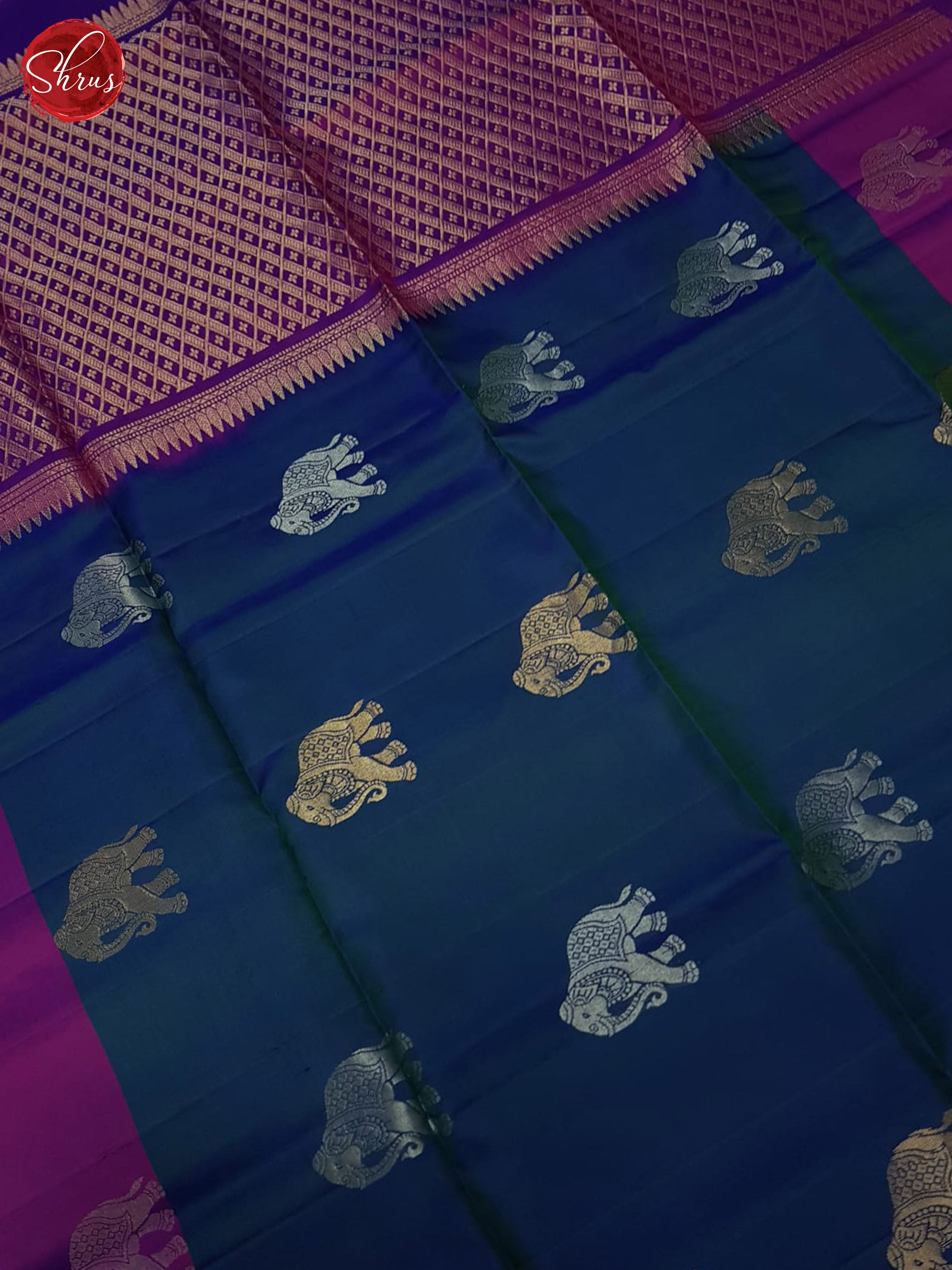 Blue and Purple - Soft Silk Saree - Shop on ShrusEternity.com