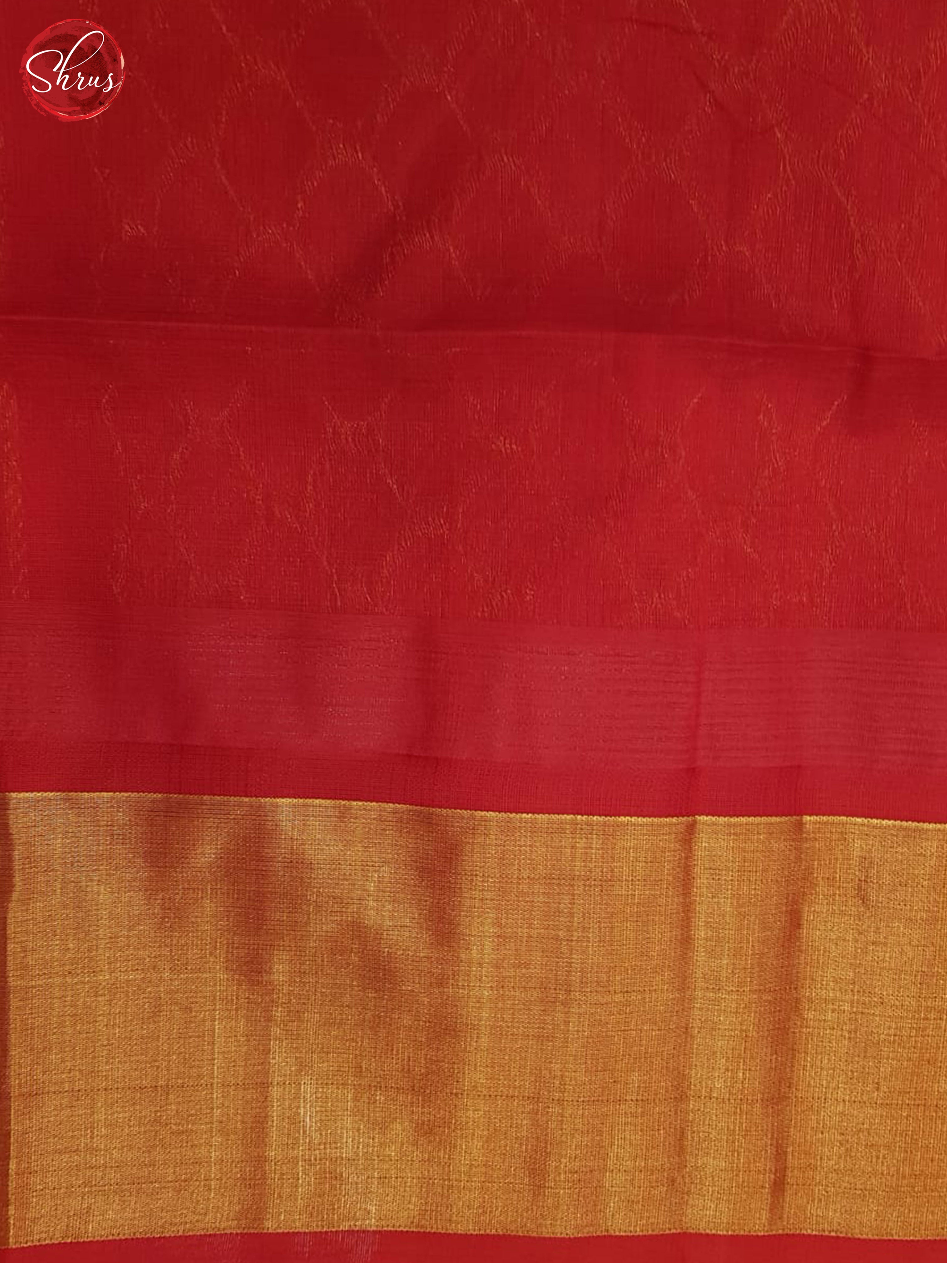 Cream and Red - Silk Cotton Saree - Shop on ShrusEternity.com