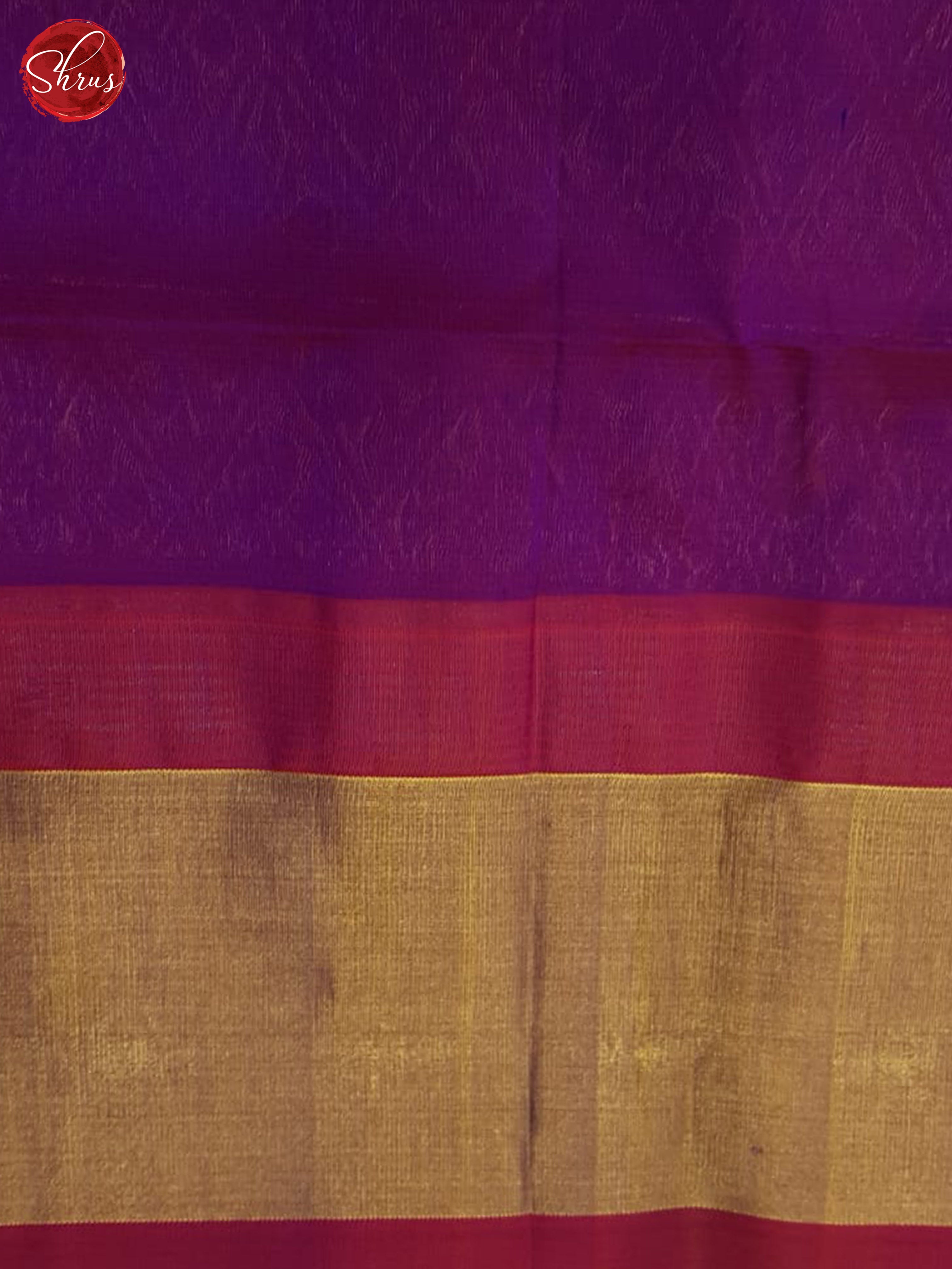 Yellow and Purple - Silk Cotton Saree - Shop on ShrusEternity.com