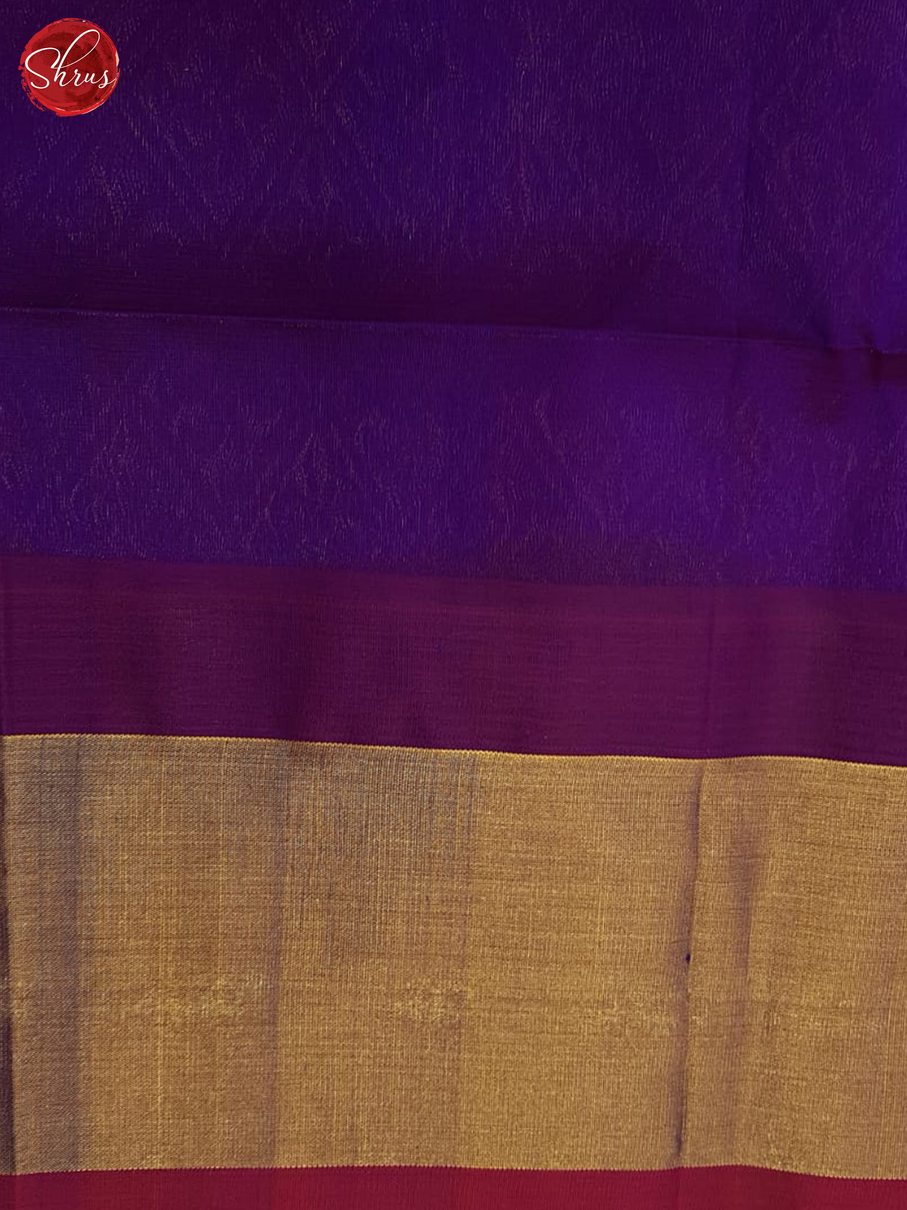 Beige and Purple - Silk Cotton Saree - Shop on ShrusEternity.com