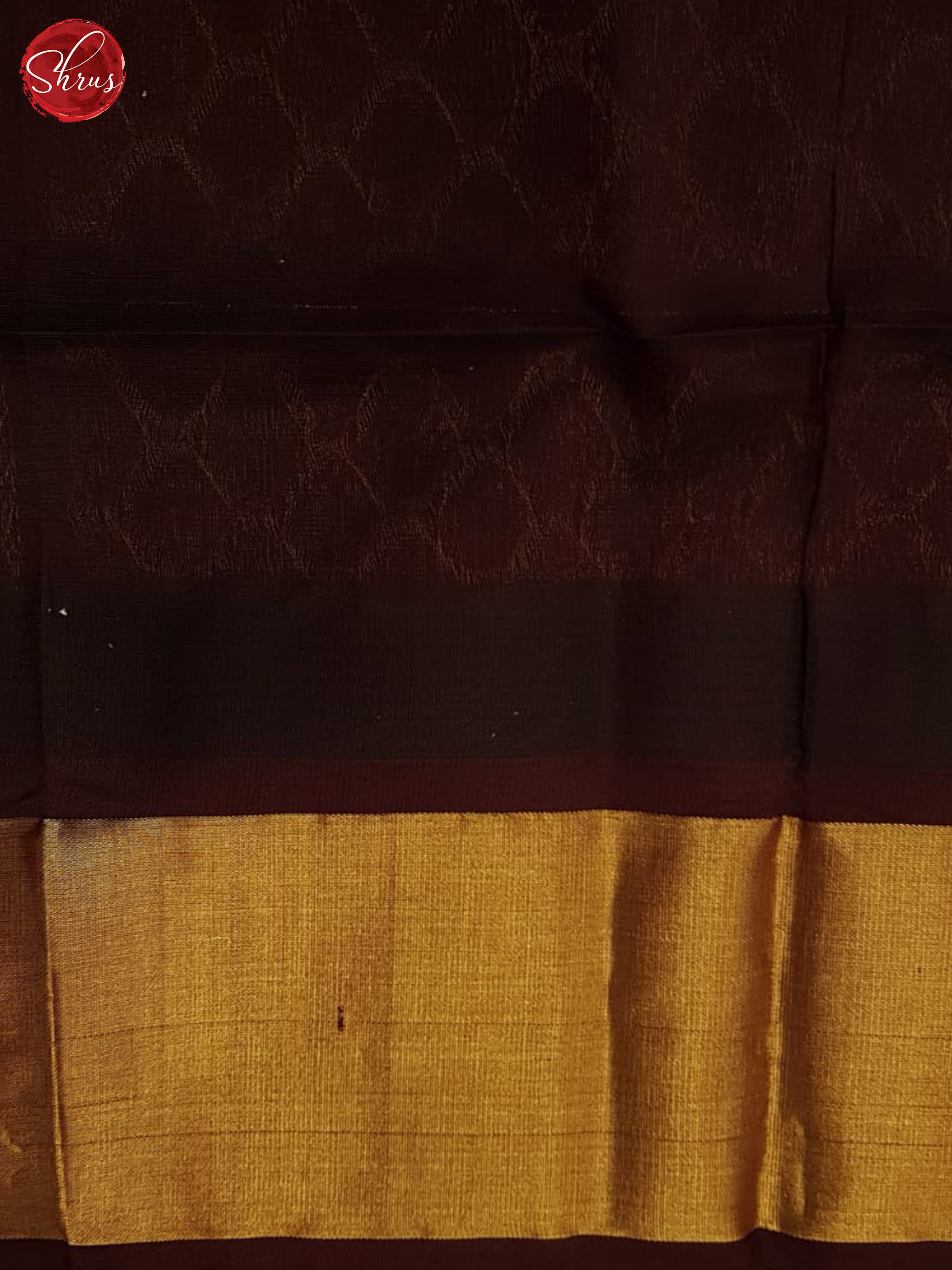 Blue and Brown - Silk Cotton Saree - Shop on ShrusEternity.com