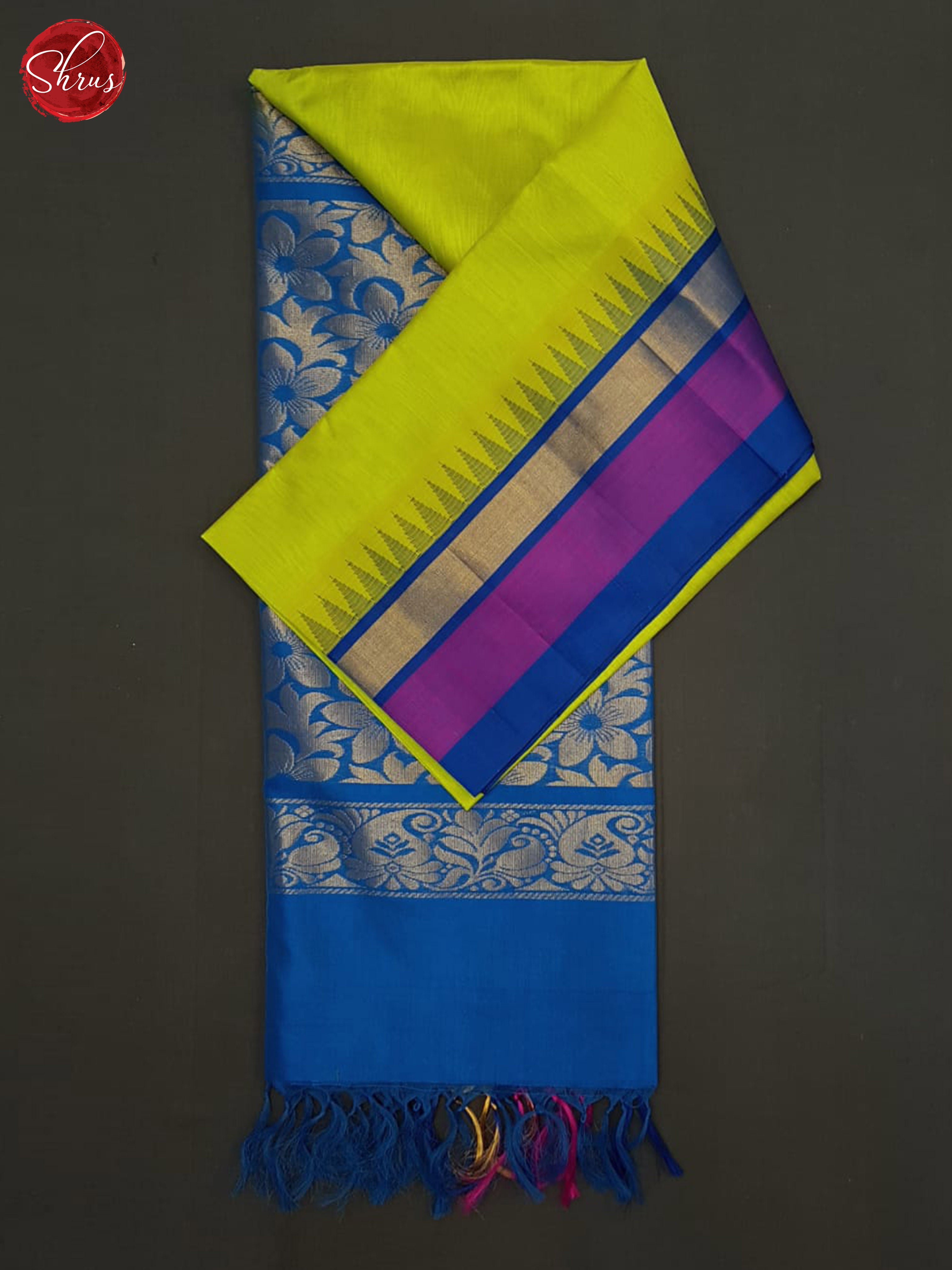 Green and Blue - Silk Cotton Saree - Shop on ShrusEternity.com