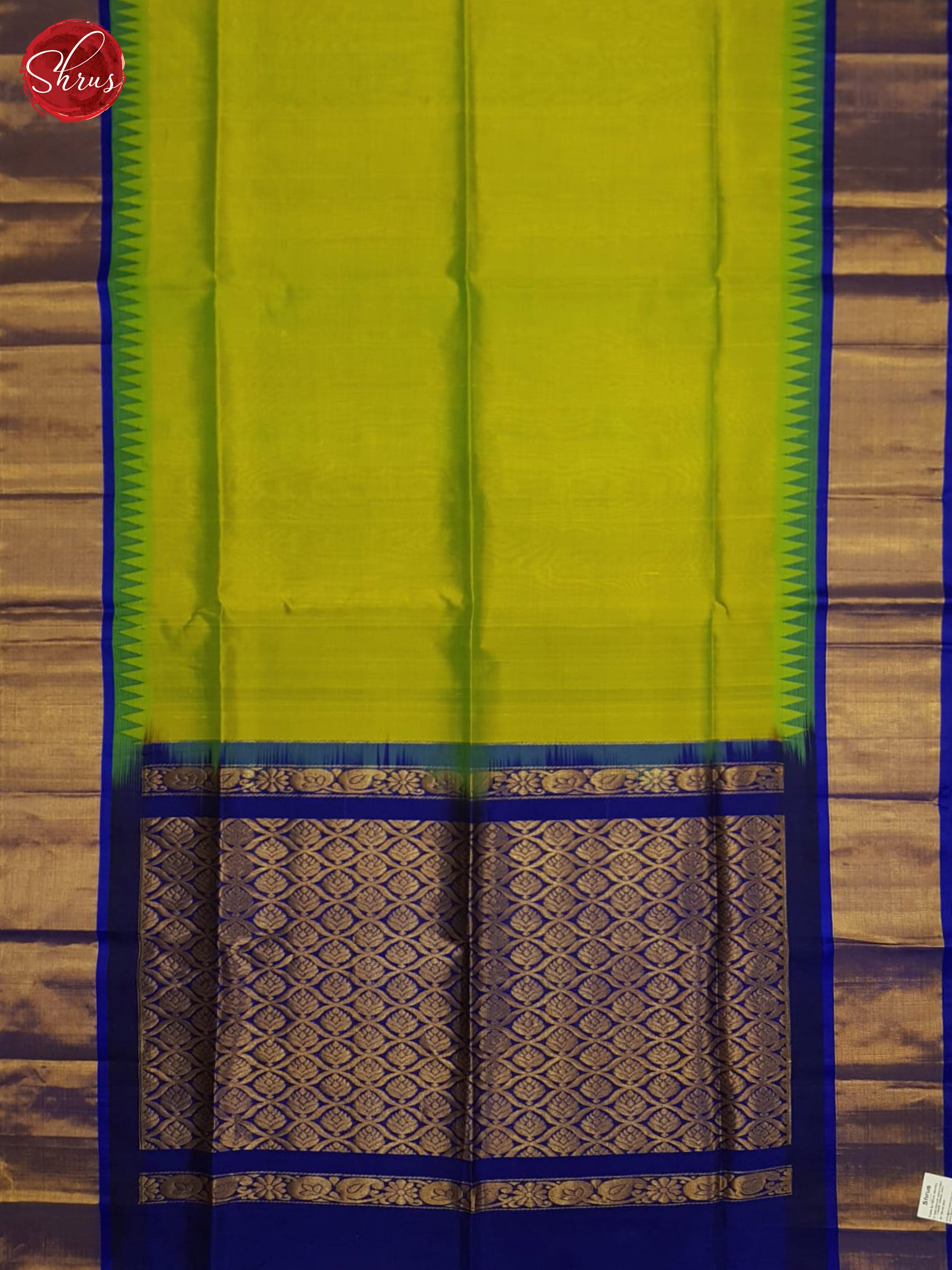 Green and blue - Silk Cotton Saree - Shop on ShrusEternity.com