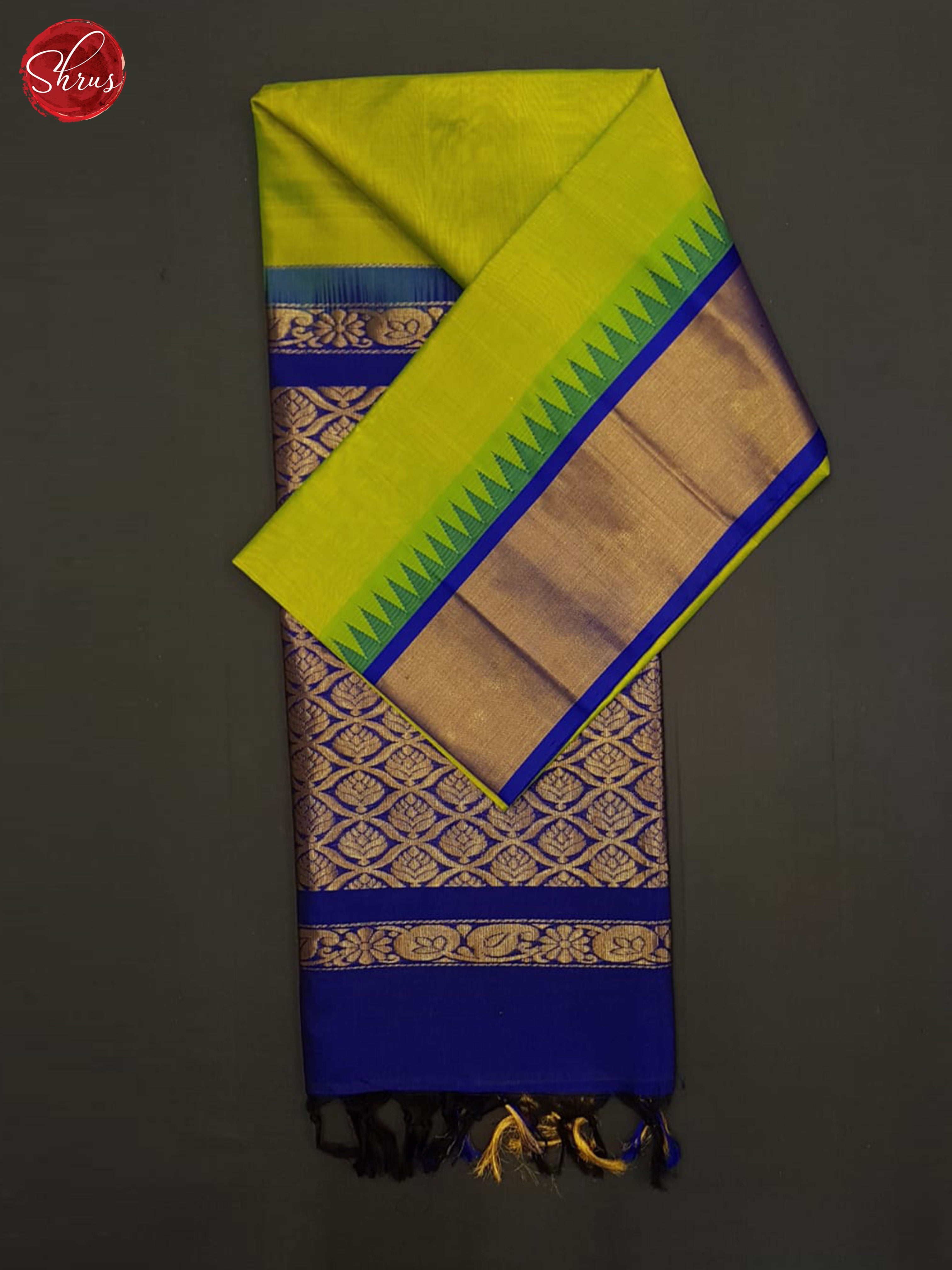 Green and blue - Silk Cotton Saree - Shop on ShrusEternity.com