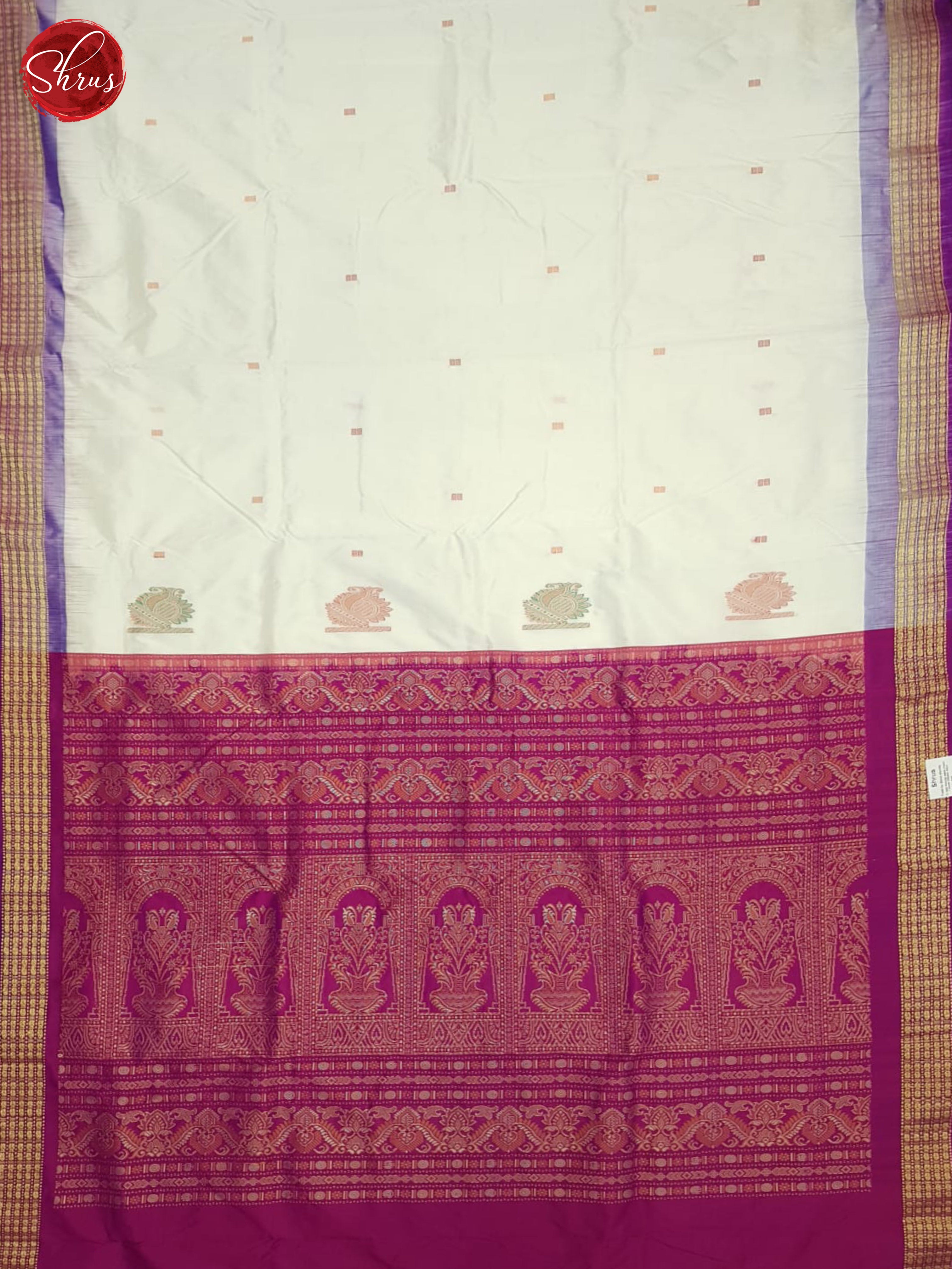 Cream and Pink -Odisha Sambalpuri silk saree - Shop on ShrusEternity.com