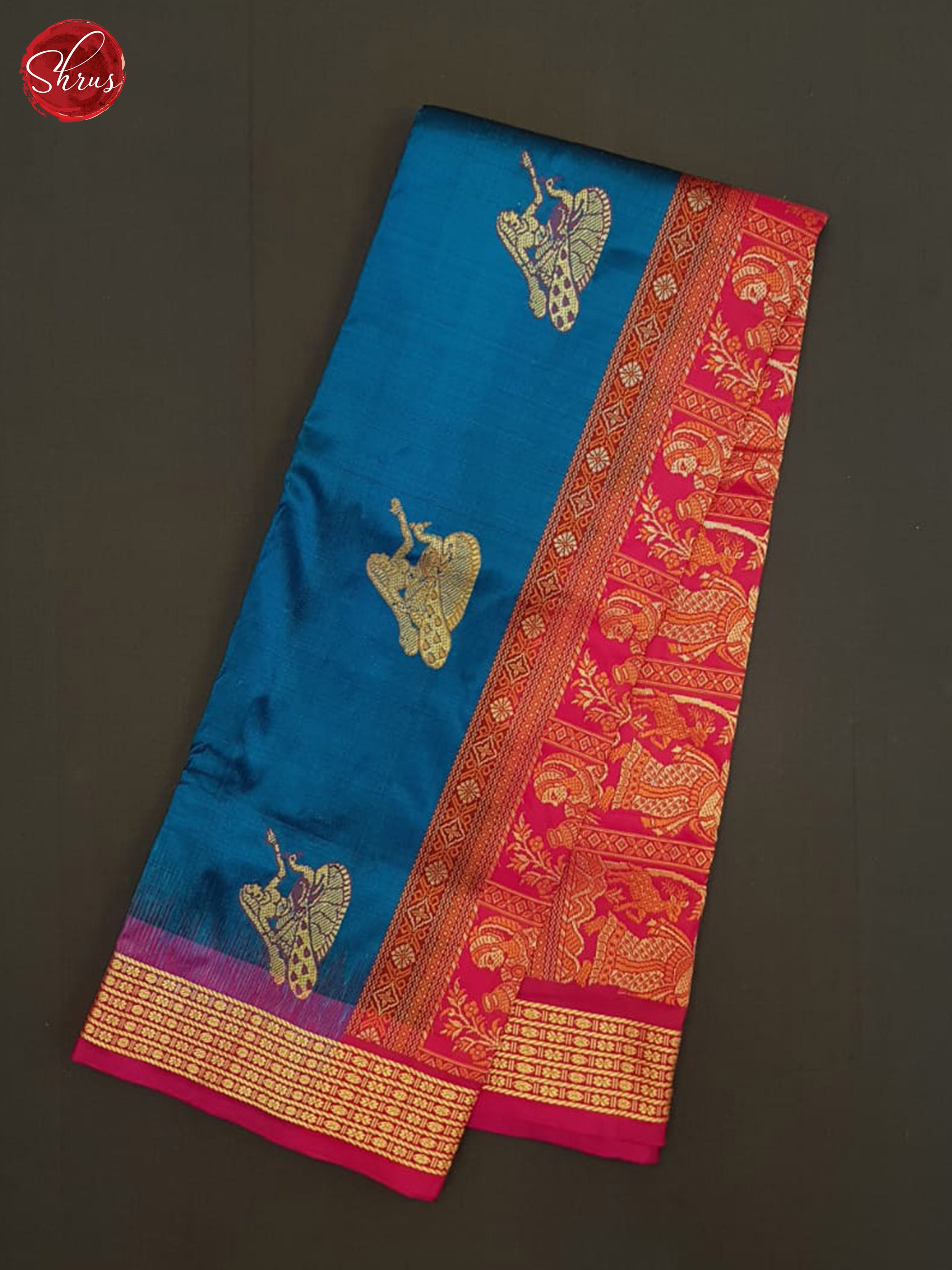 Blue And Pink-Odisha Sambalpuri Silk Saree - Shop on ShrusEternity.com