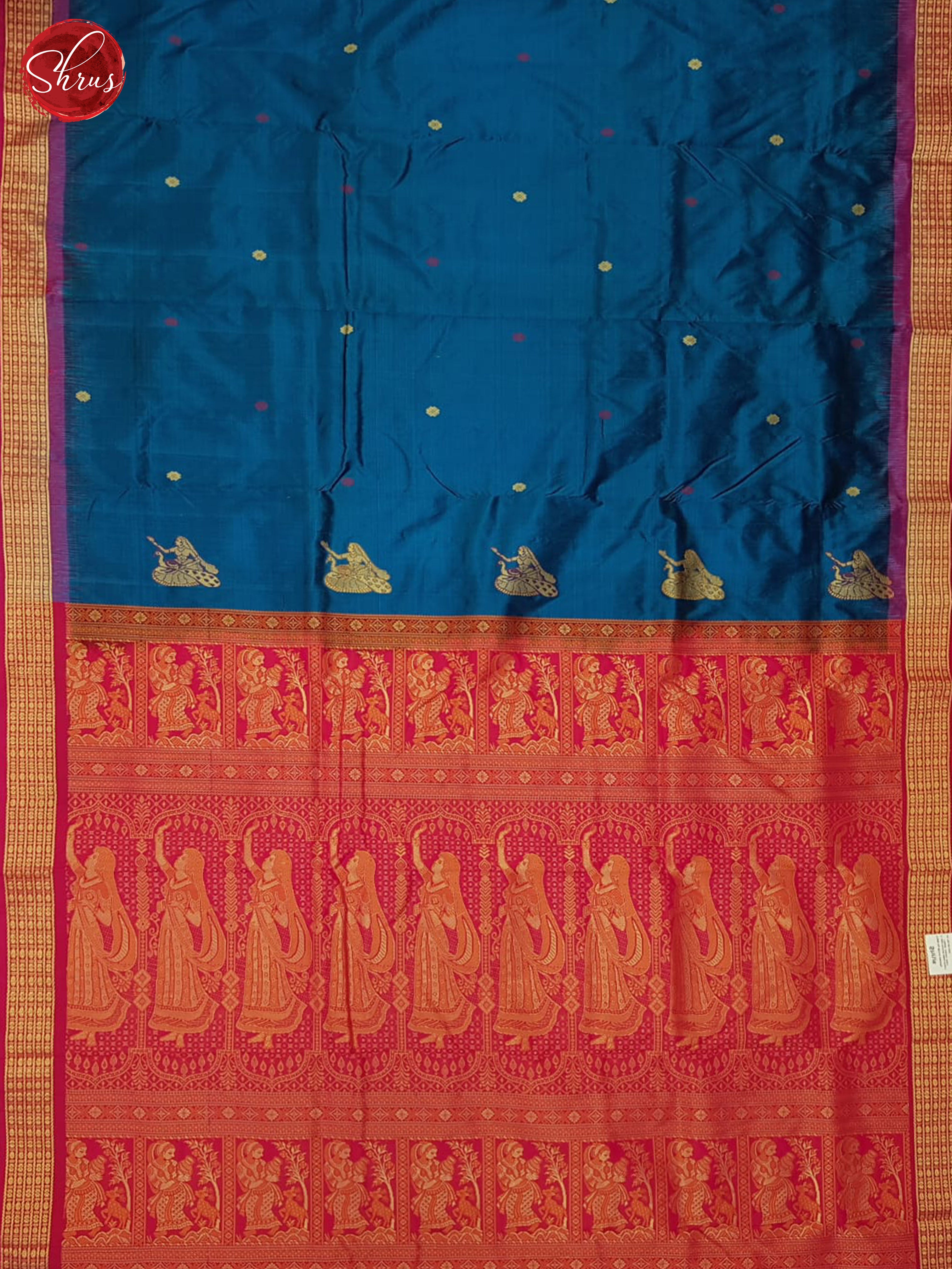 Blue And Pink-Odisha Sambalpuri Silk Saree - Shop on ShrusEternity.com