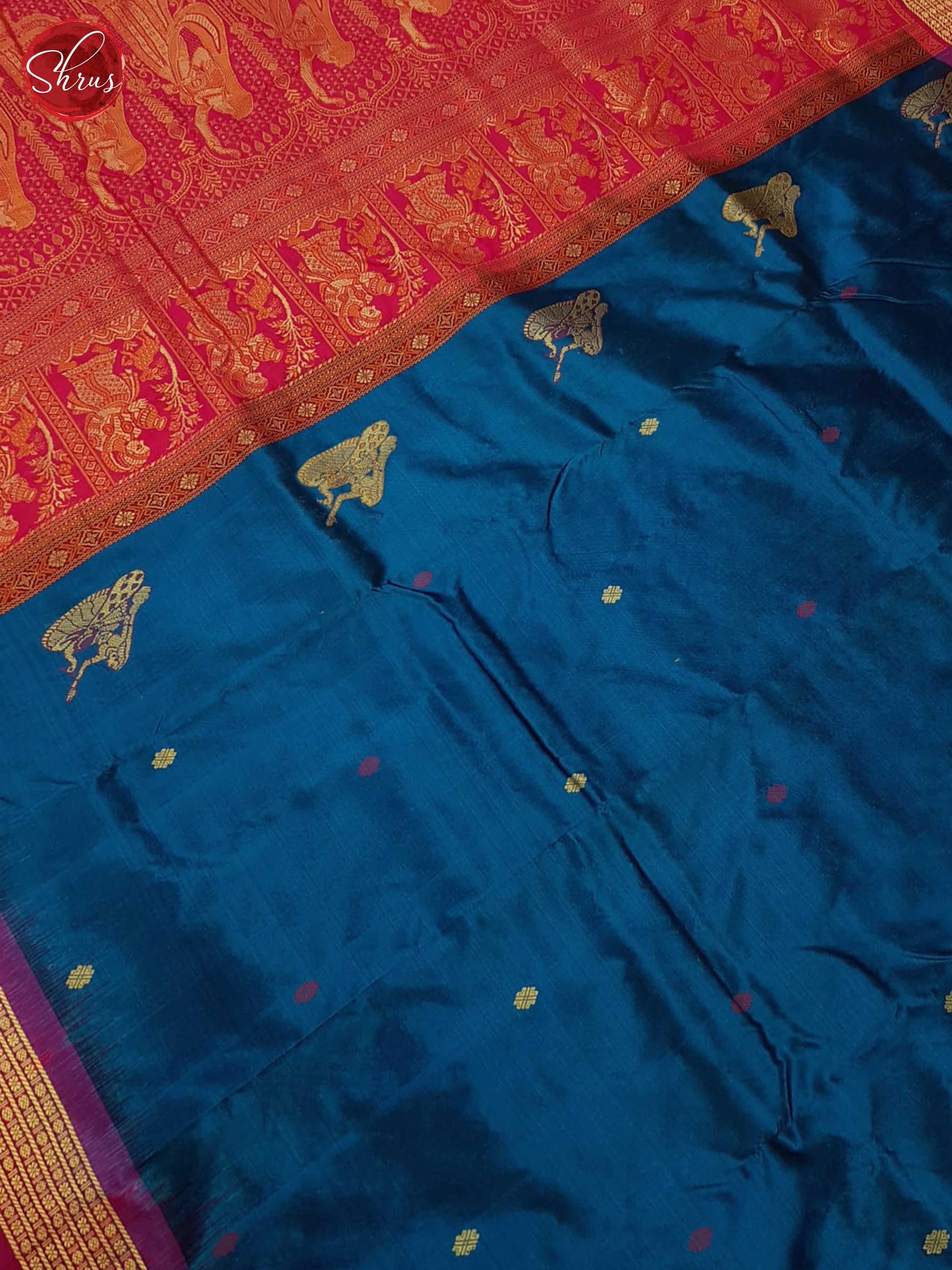 Blue And Pink-Odisha Sambalpuri Silk Saree - Shop on ShrusEternity.com