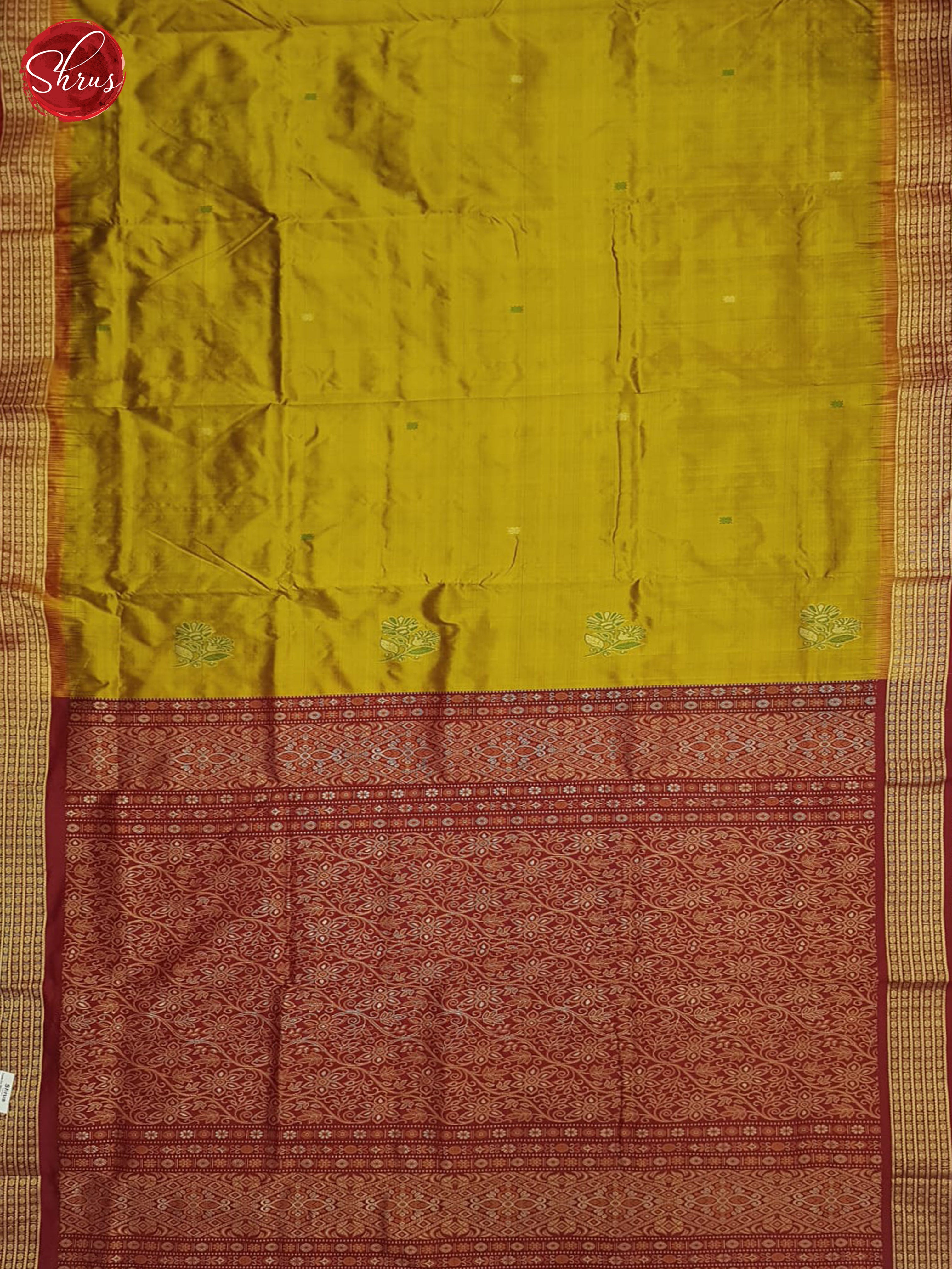 Mathulir Green And Maroon-Odisha Sambalpuri Silk Saree - Shop on ShrusEternity.com