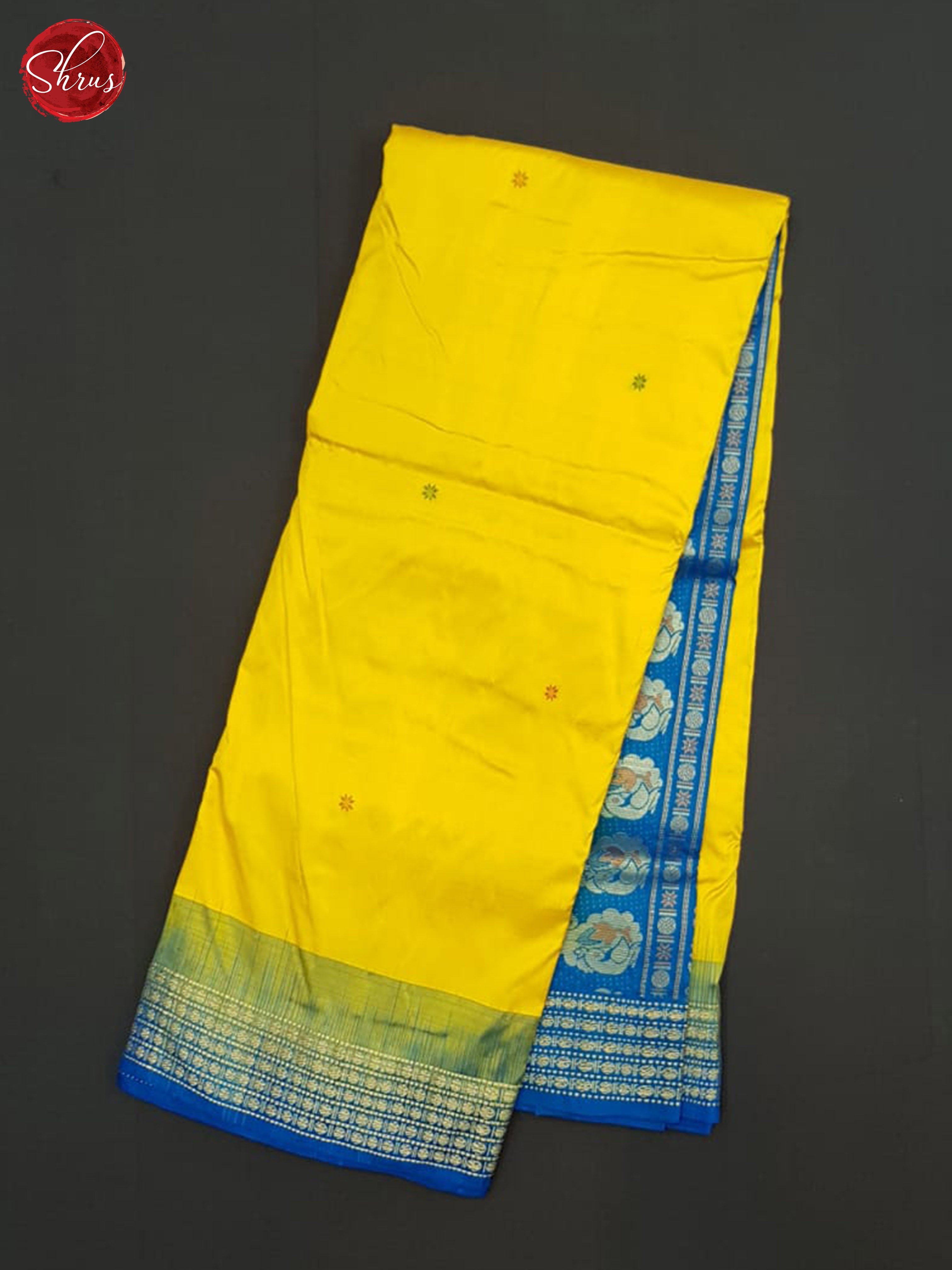 Yellow And Blue-Odisha Sambalpuri Silk saree - Shop on ShrusEternity.com