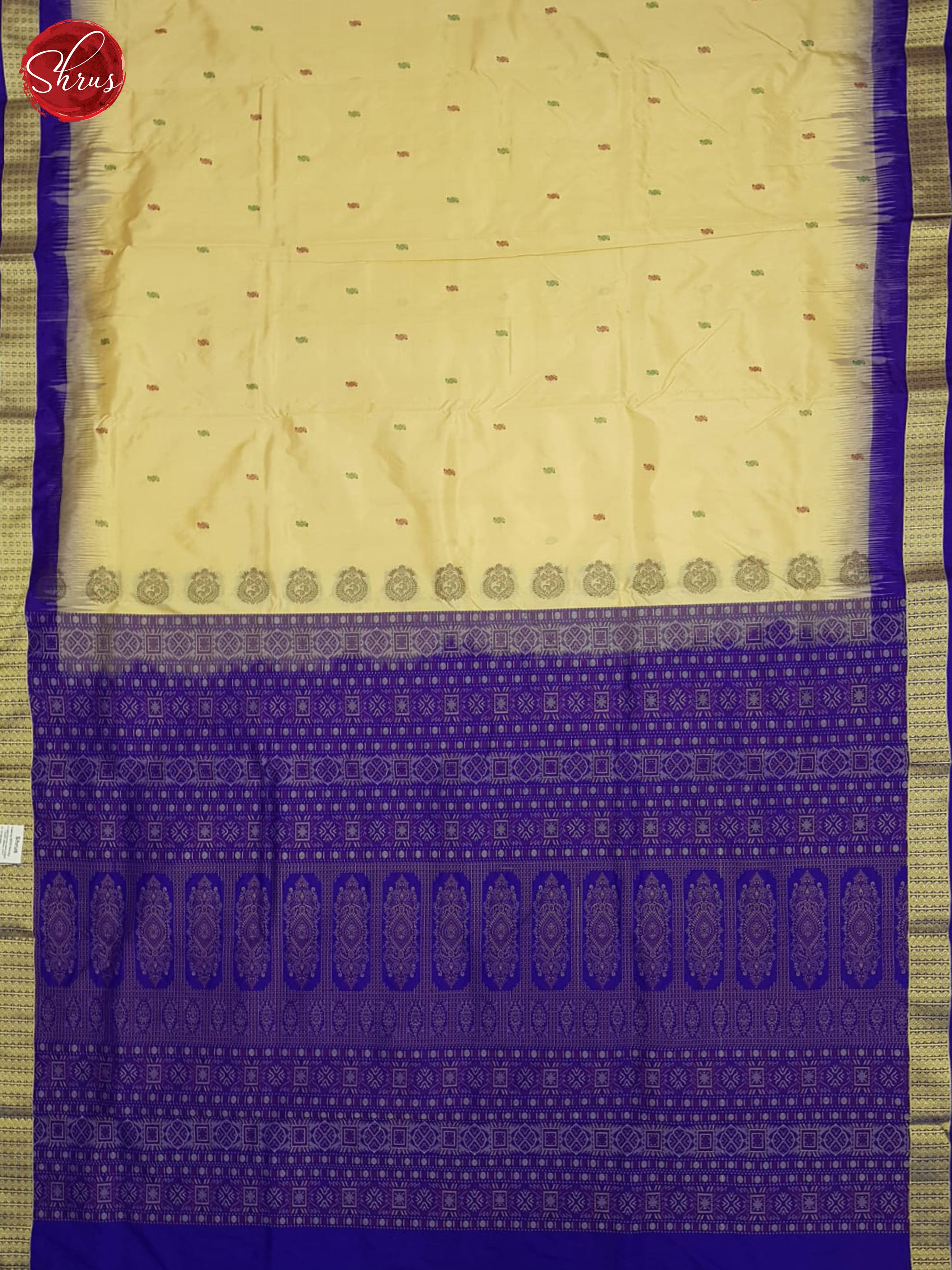 Beige And Purple-Odisha Sambalpuri Silk Saree - Shop on ShrusEternity.com