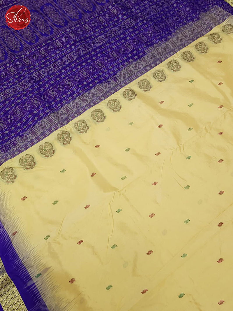 Beige And Purple-Odisha Sambalpuri Silk Saree - Shop on ShrusEternity.com
