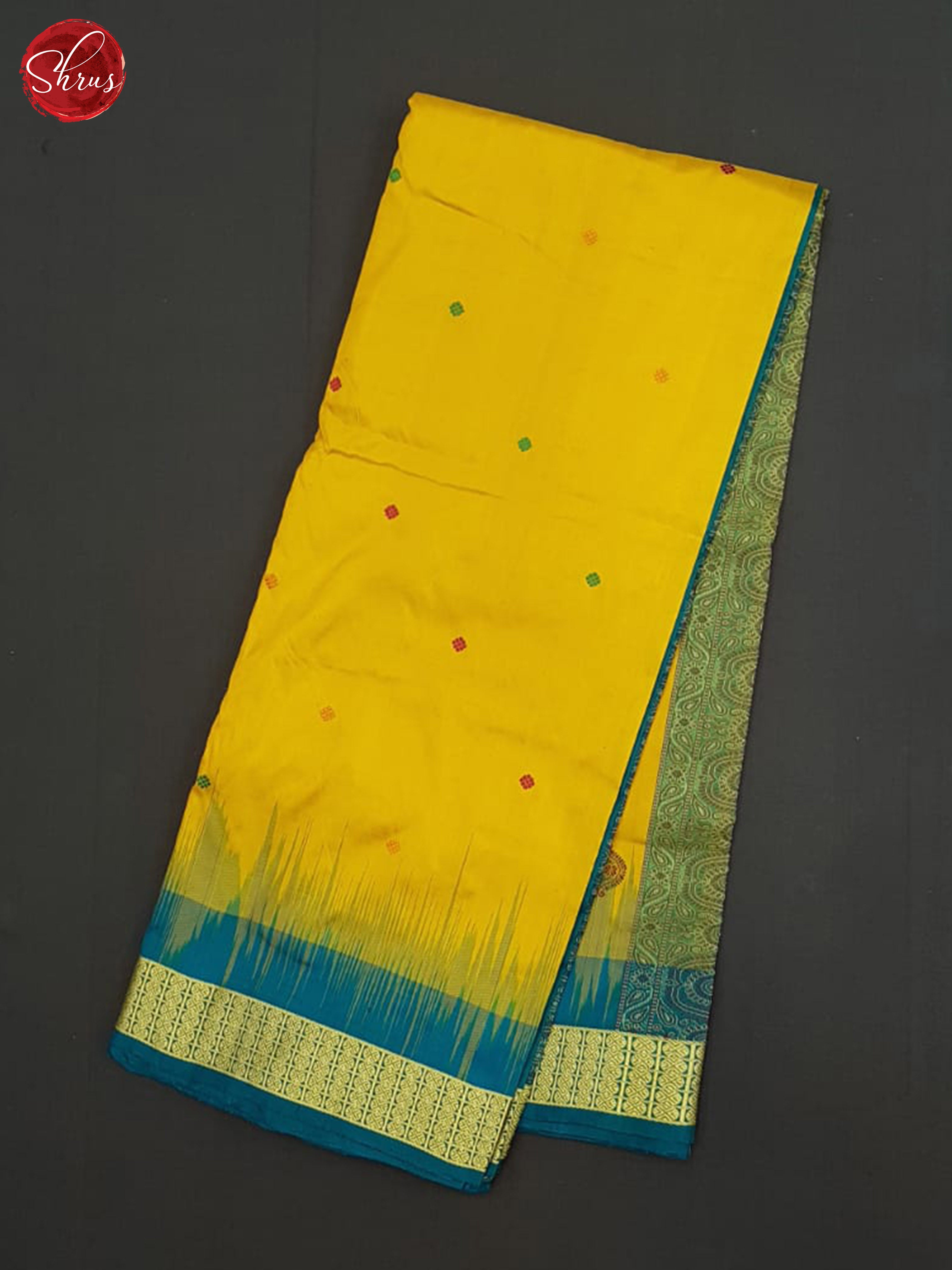 Yellow And Peacock Green-Odisha Sambalpuri Silk Saree - Shop on ShrusEternity.com