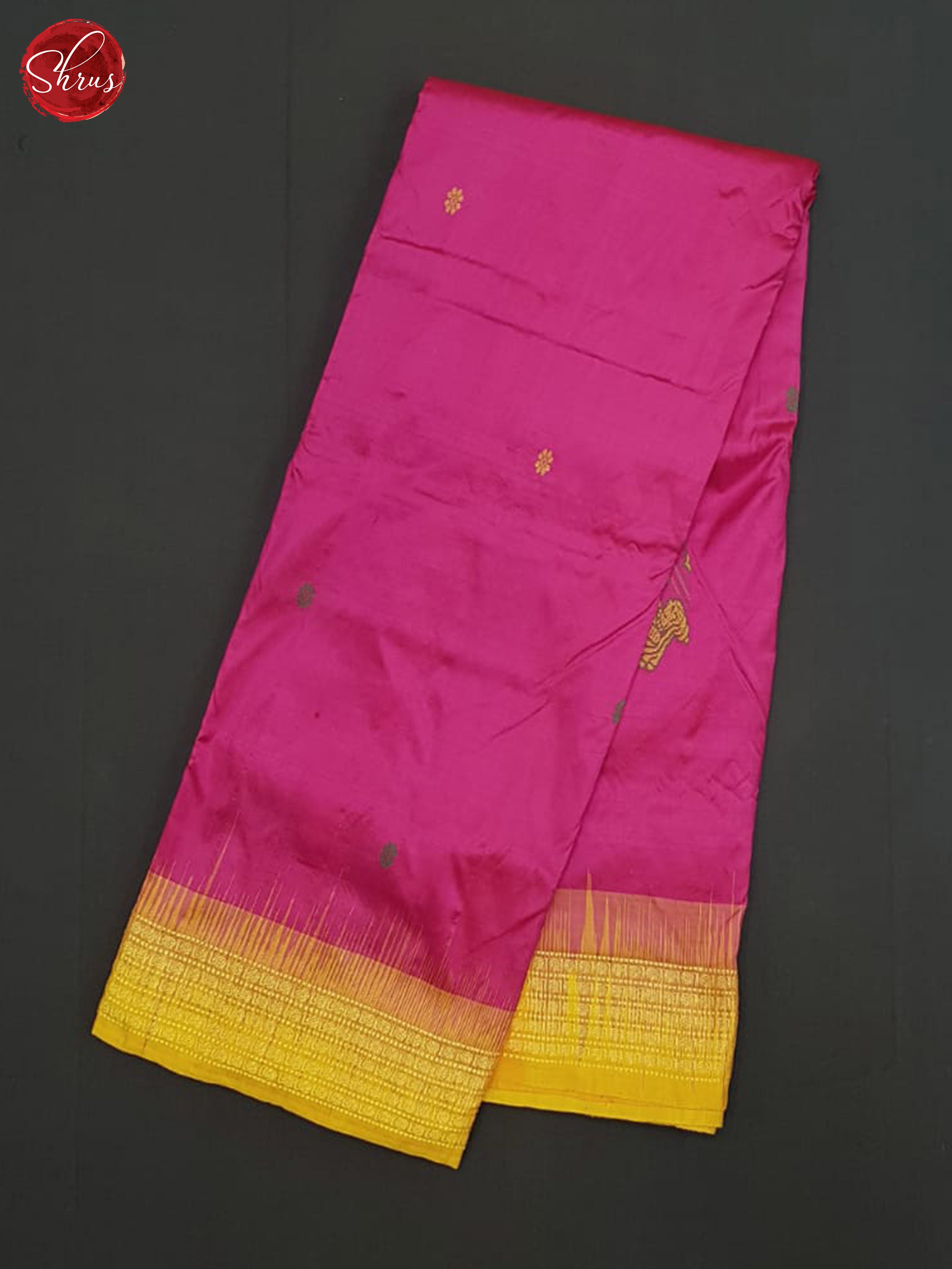 Pink And Yellow-Odisha Sambalpuri Silk saree - Shop on ShrusEternity.com