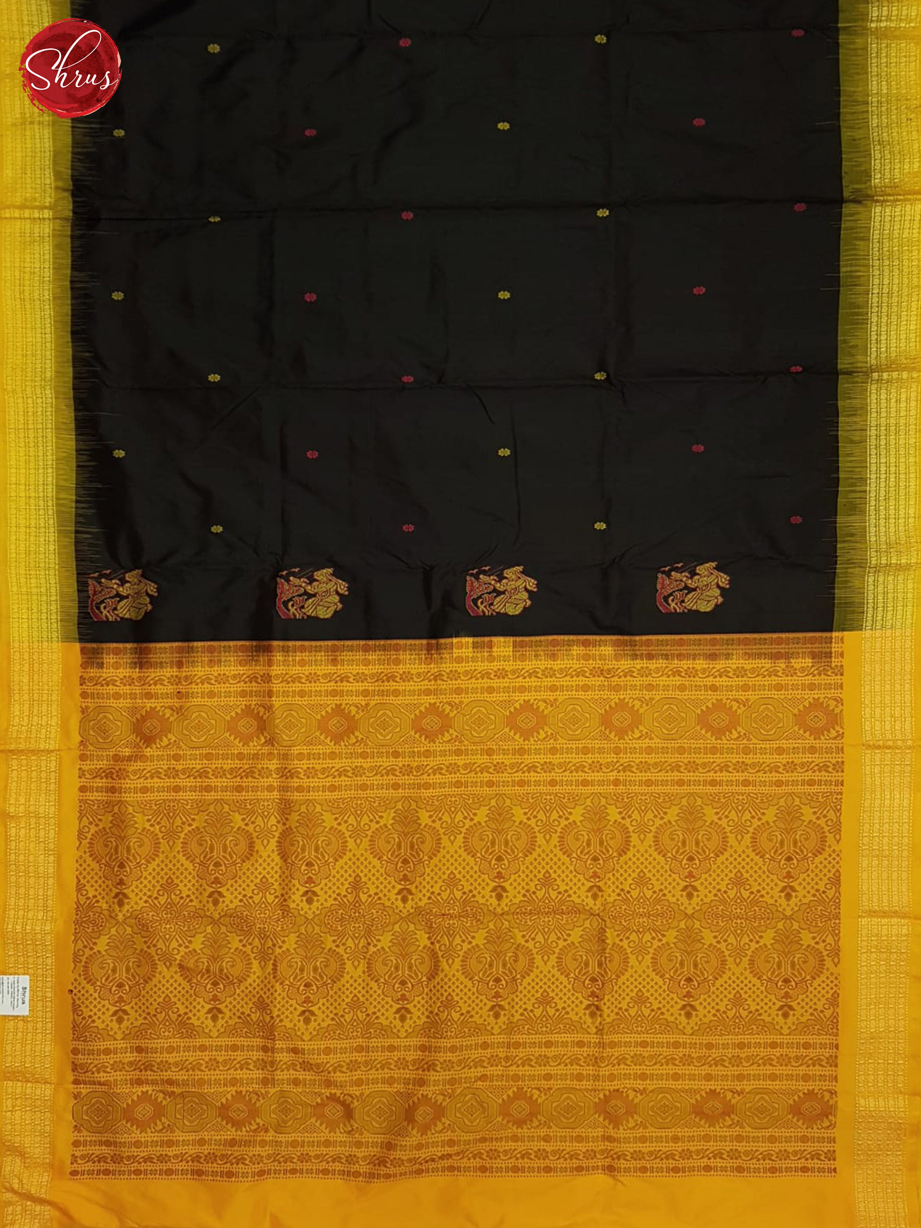 Black And Yellow-Odisha Sambalpuri Silk Saree - Shop on ShrusEternity.com