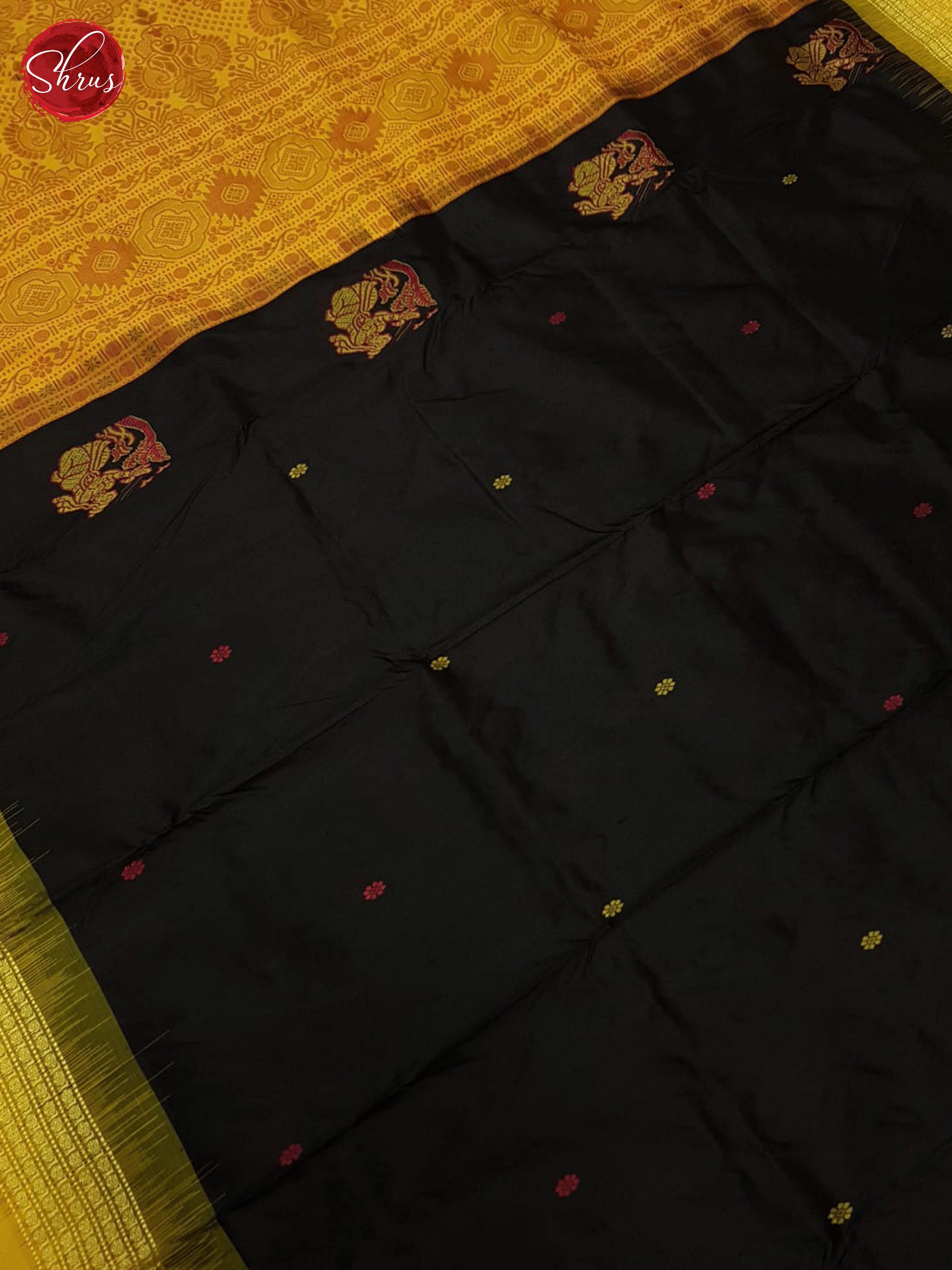 Black And Yellow-Odisha Sambalpuri Silk Saree - Shop on ShrusEternity.com