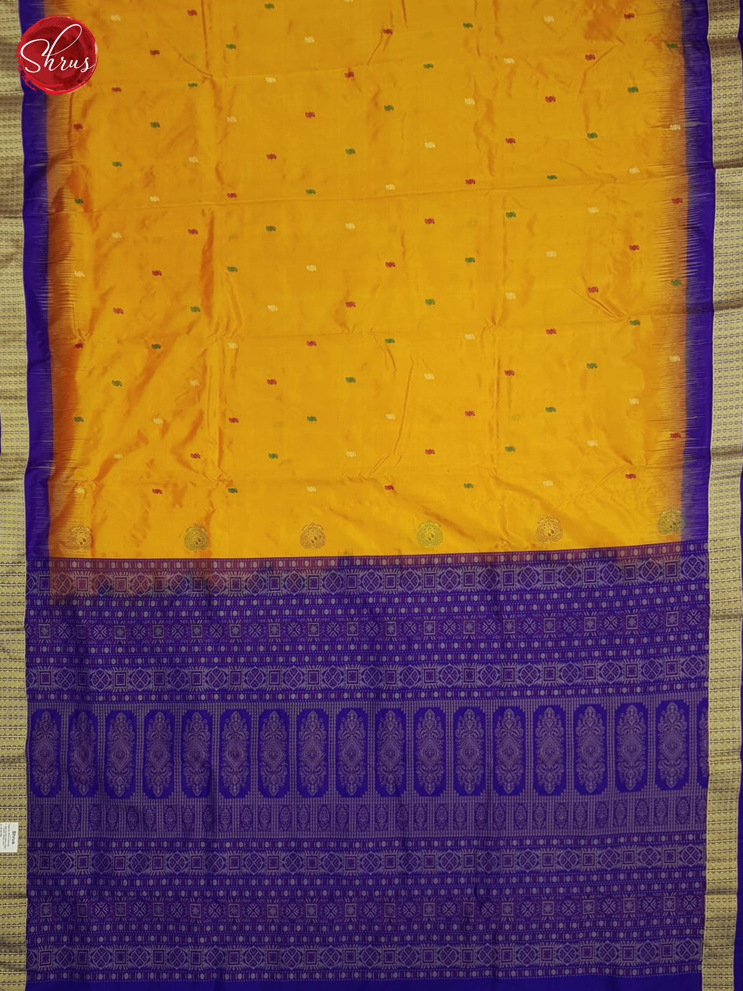 Yellow And Purple-Odisha Sambalpuri silk saree - Shop on ShrusEternity.com