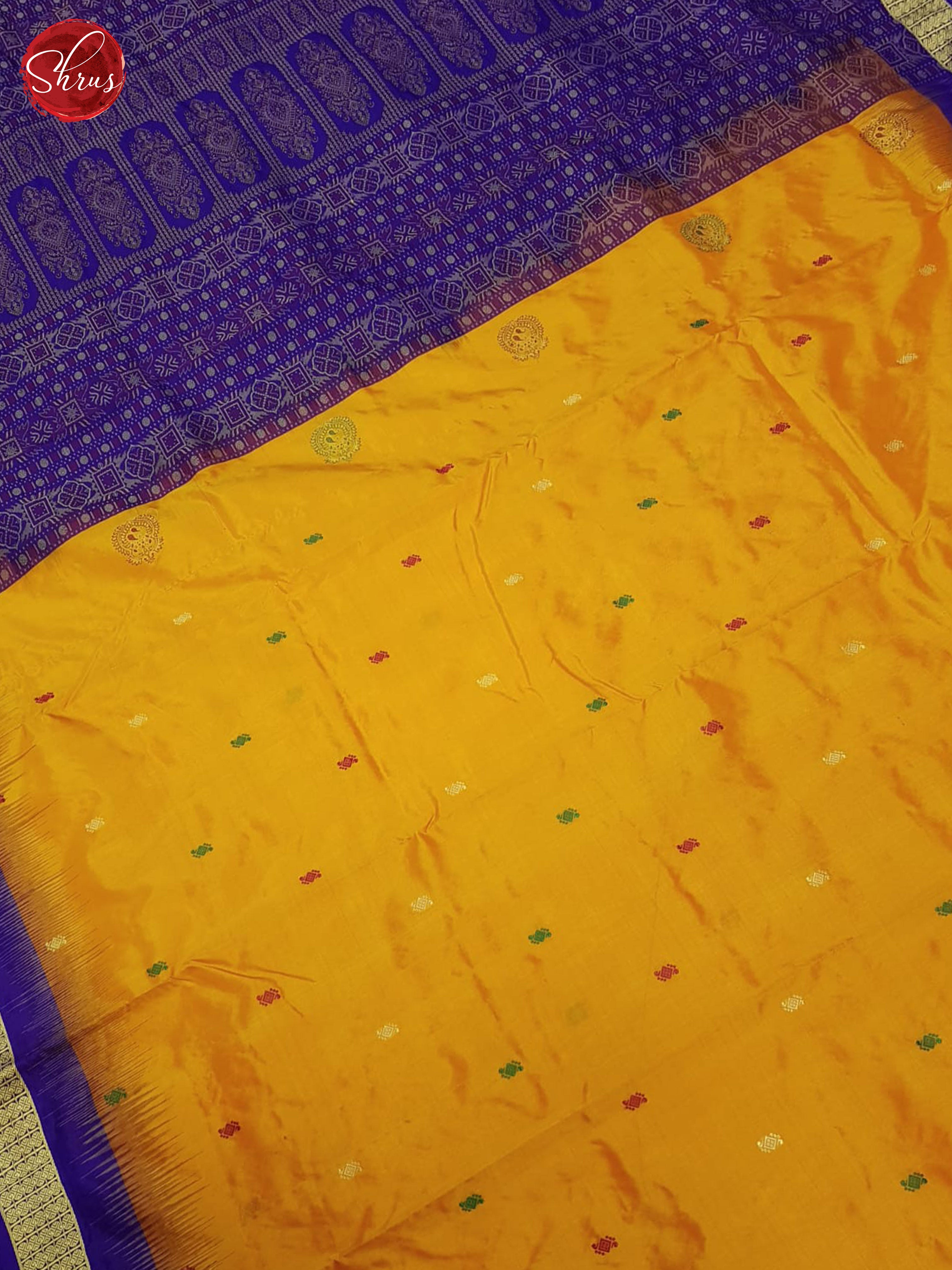 Yellow And Purple-Odisha Sambalpuri silk saree - Shop on ShrusEternity.com