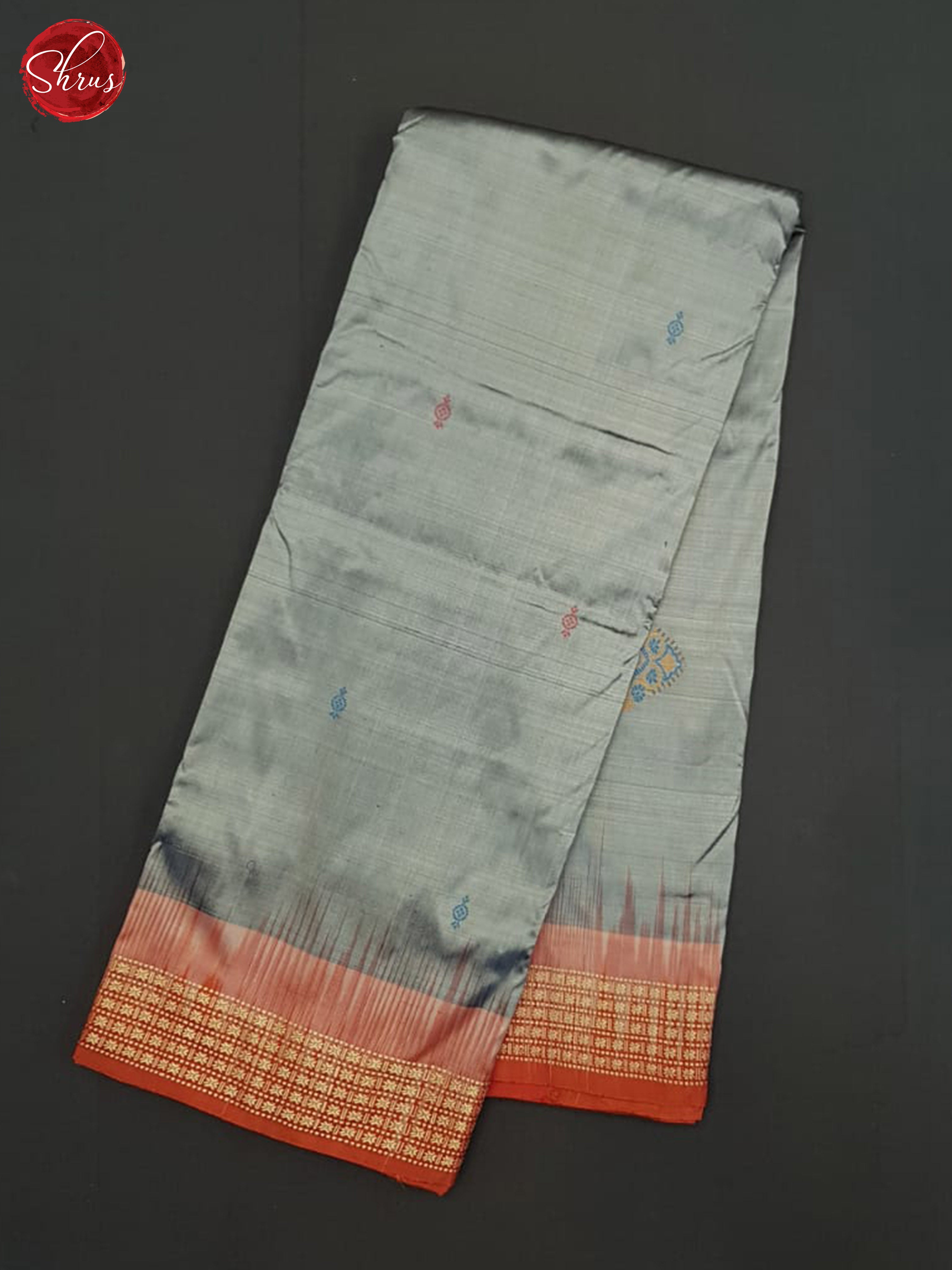 Grey And Red-Odisha Sambalpuri Silk Saree - Shop on ShrusEternity.com