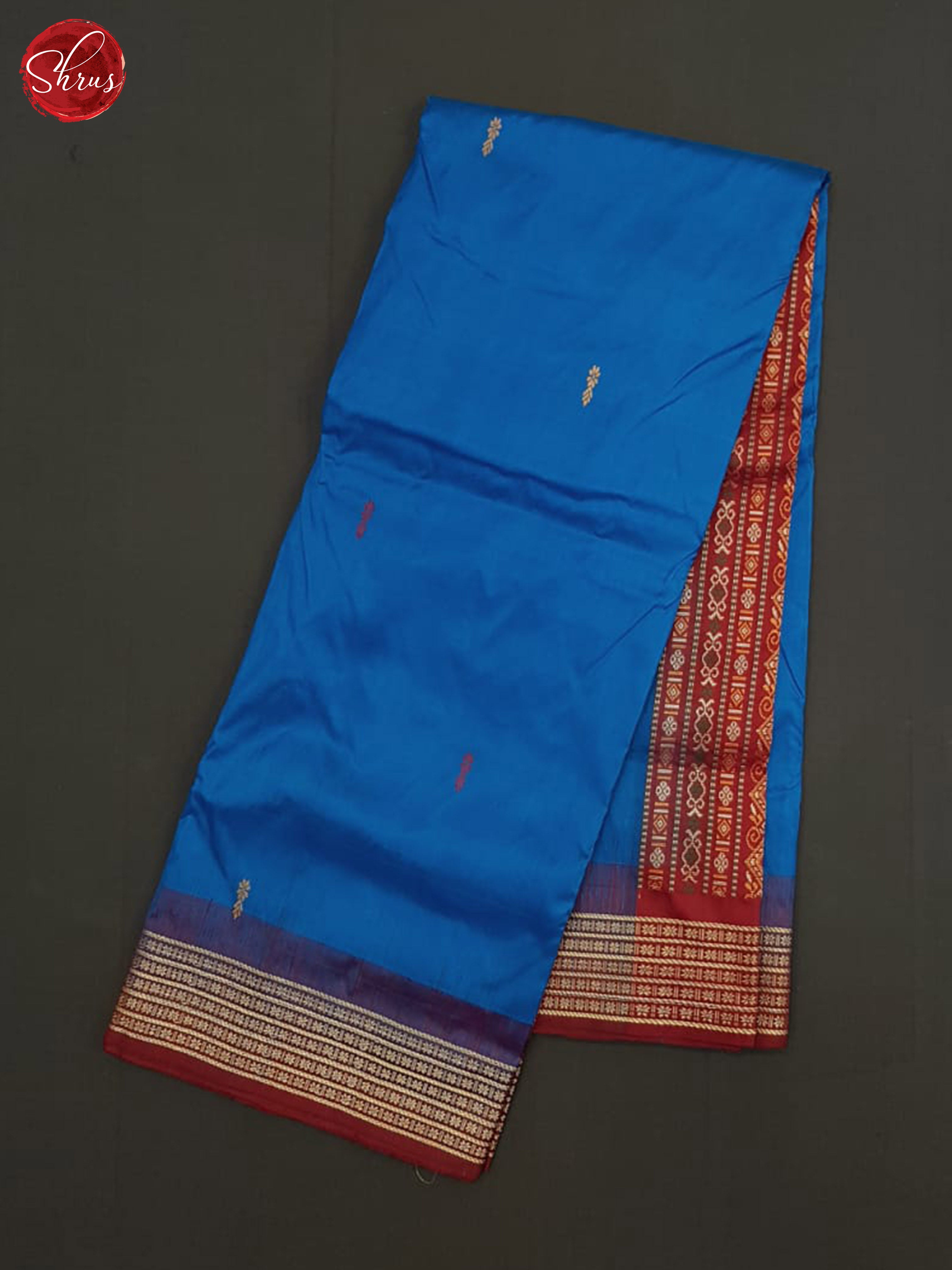 Blue And Maroon-Odisha Sambalpuri Silk saree - Shop on ShrusEternity.com