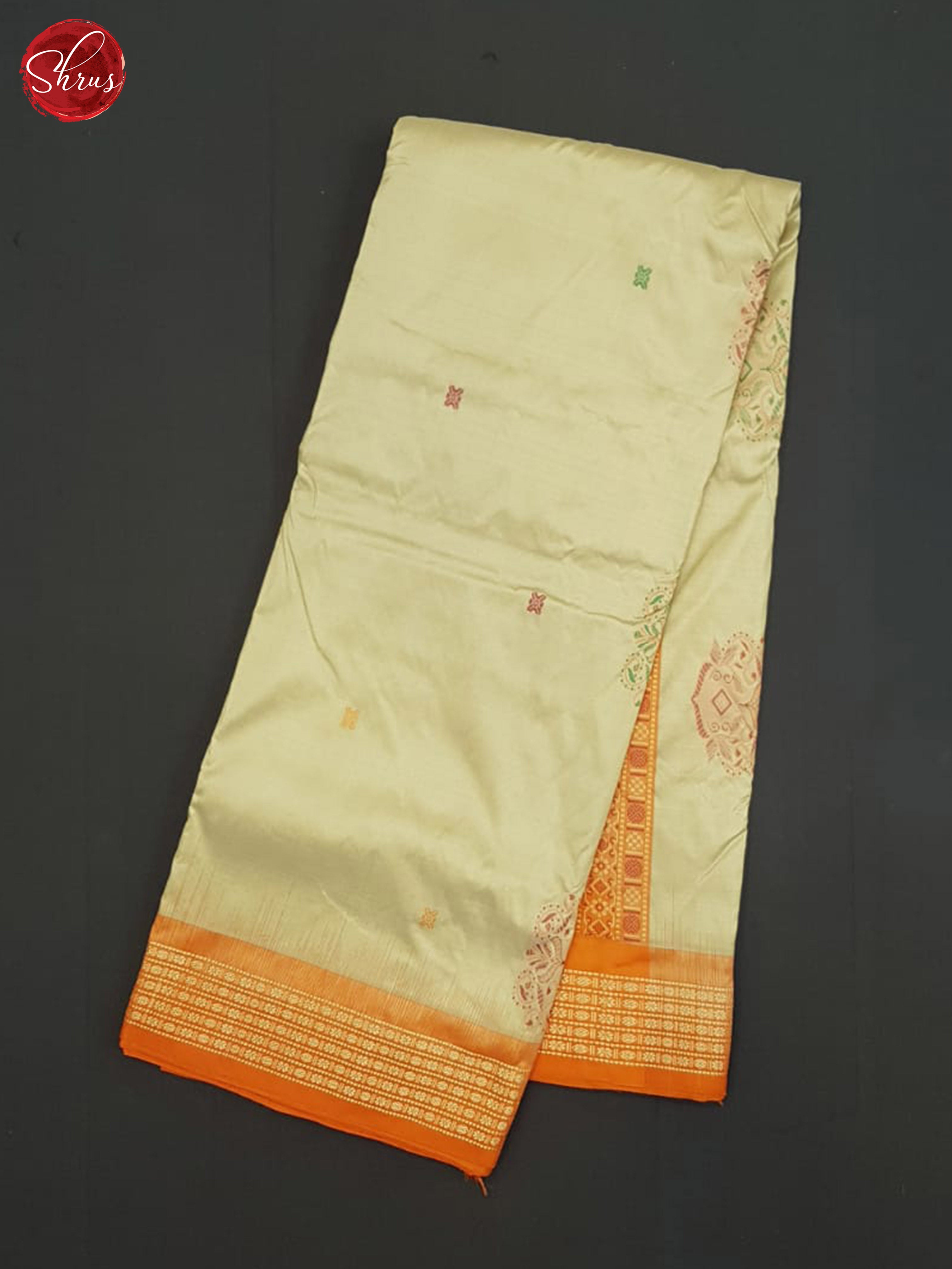 Double Shaded Beige Grey And Orange-Odisha sambalpuri Silk saree - Shop on ShrusEternity.com