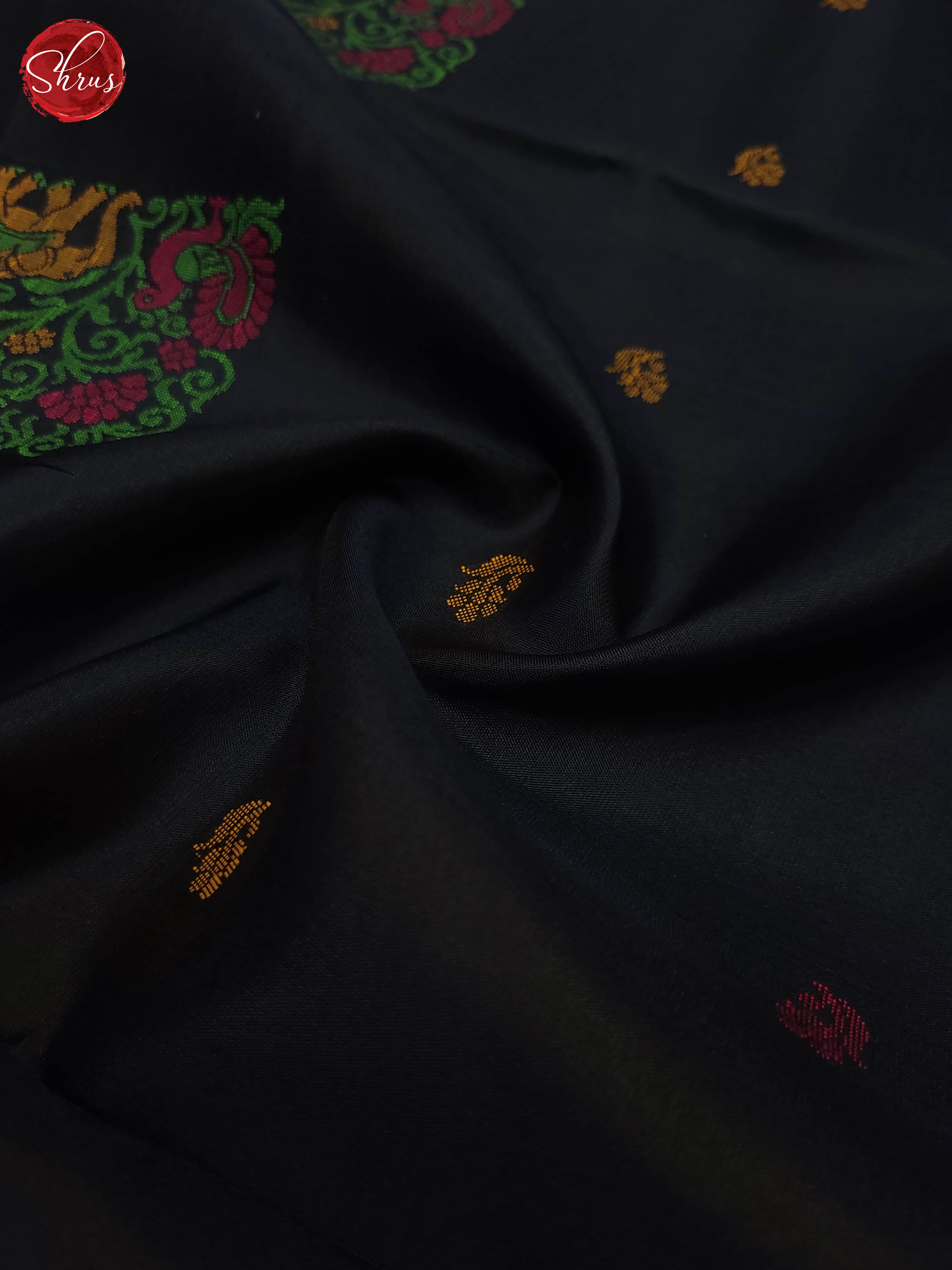 Black and Orange-Soft Silk Saree - Shop on ShrusEternity.com