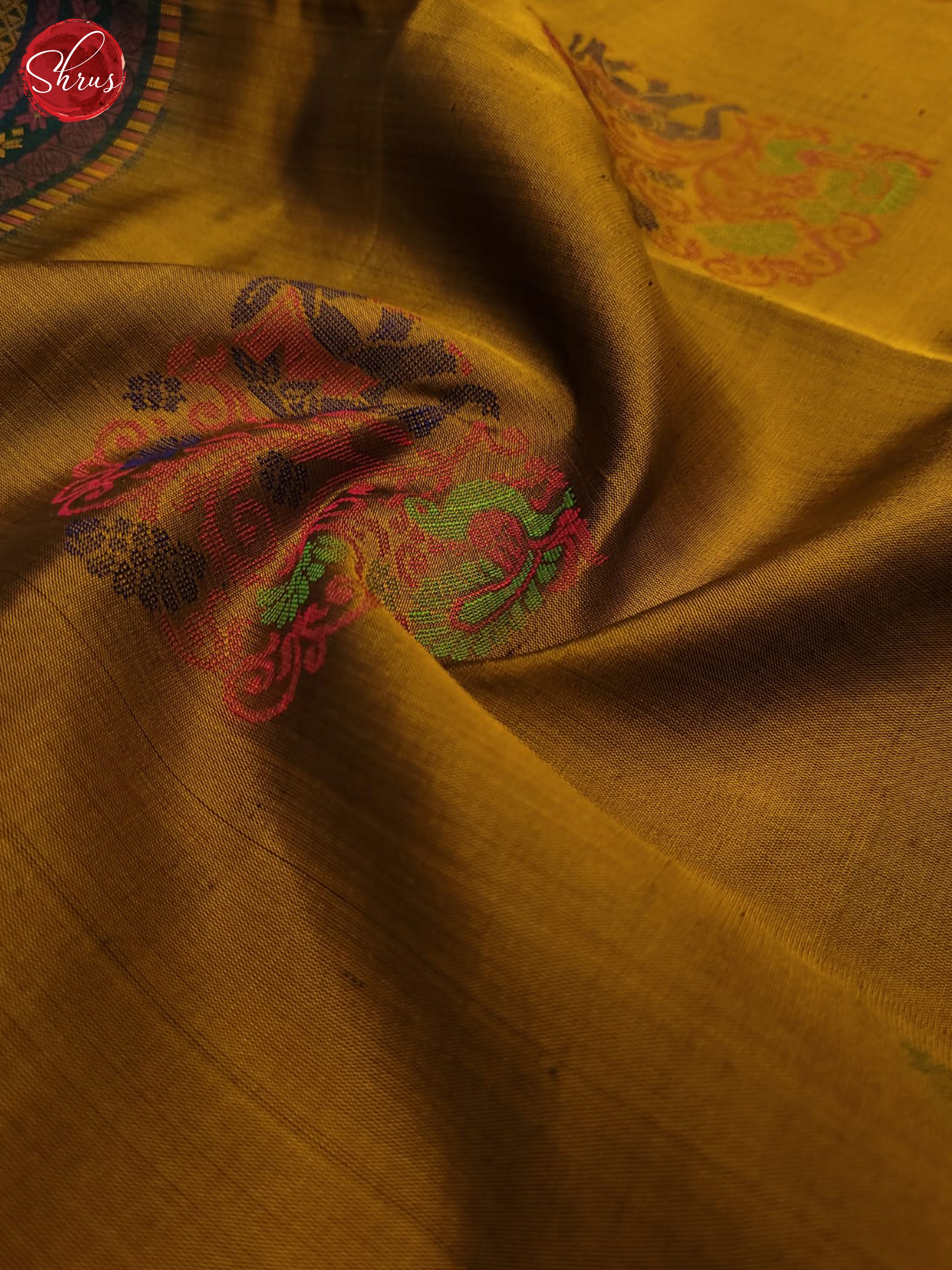 Mustard and Green- Soft Silk Saree - Shop on ShrusEternity.com