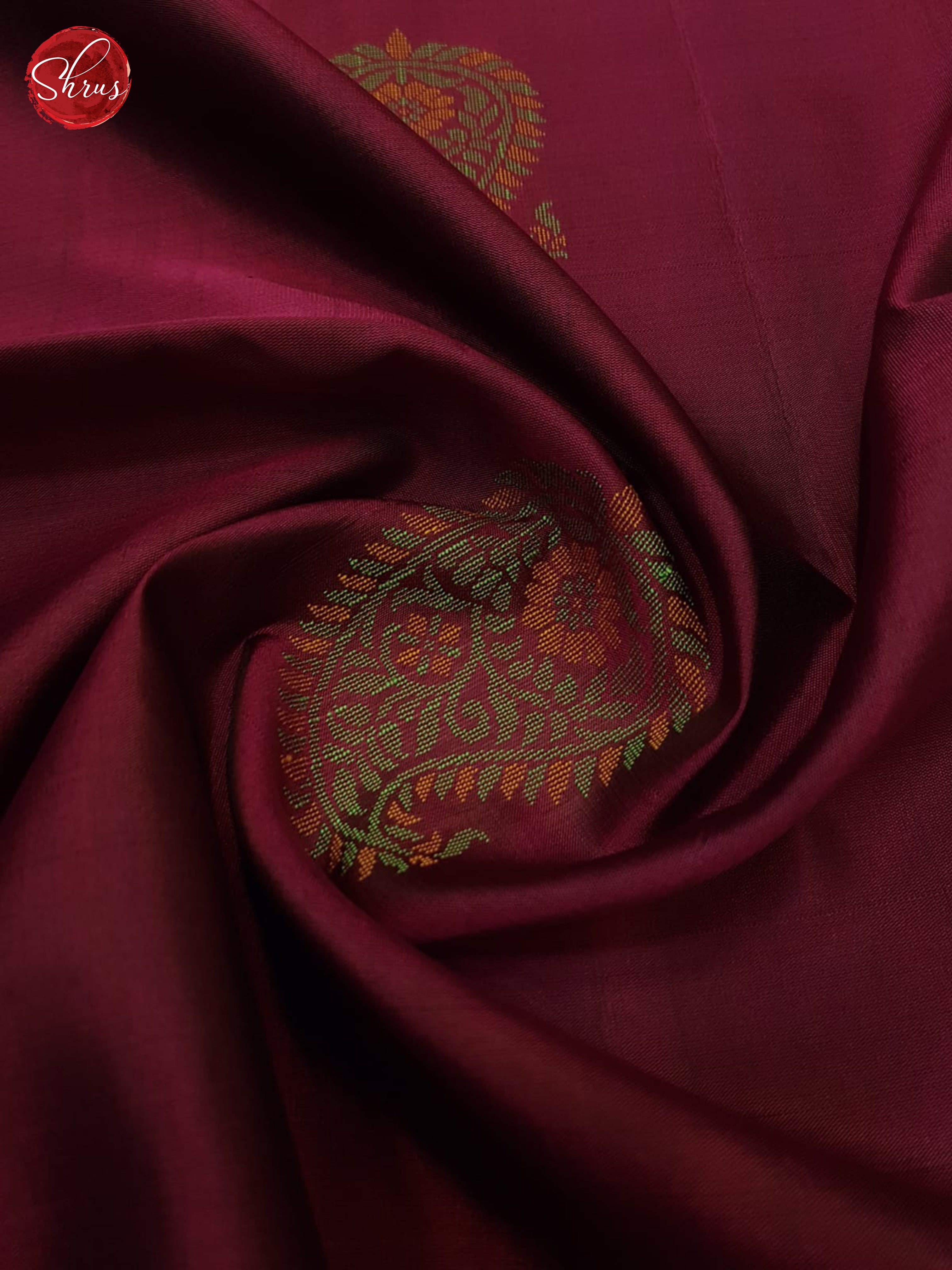 Wine And Blue-Soft silk saree - Shop on ShrusEternity.com