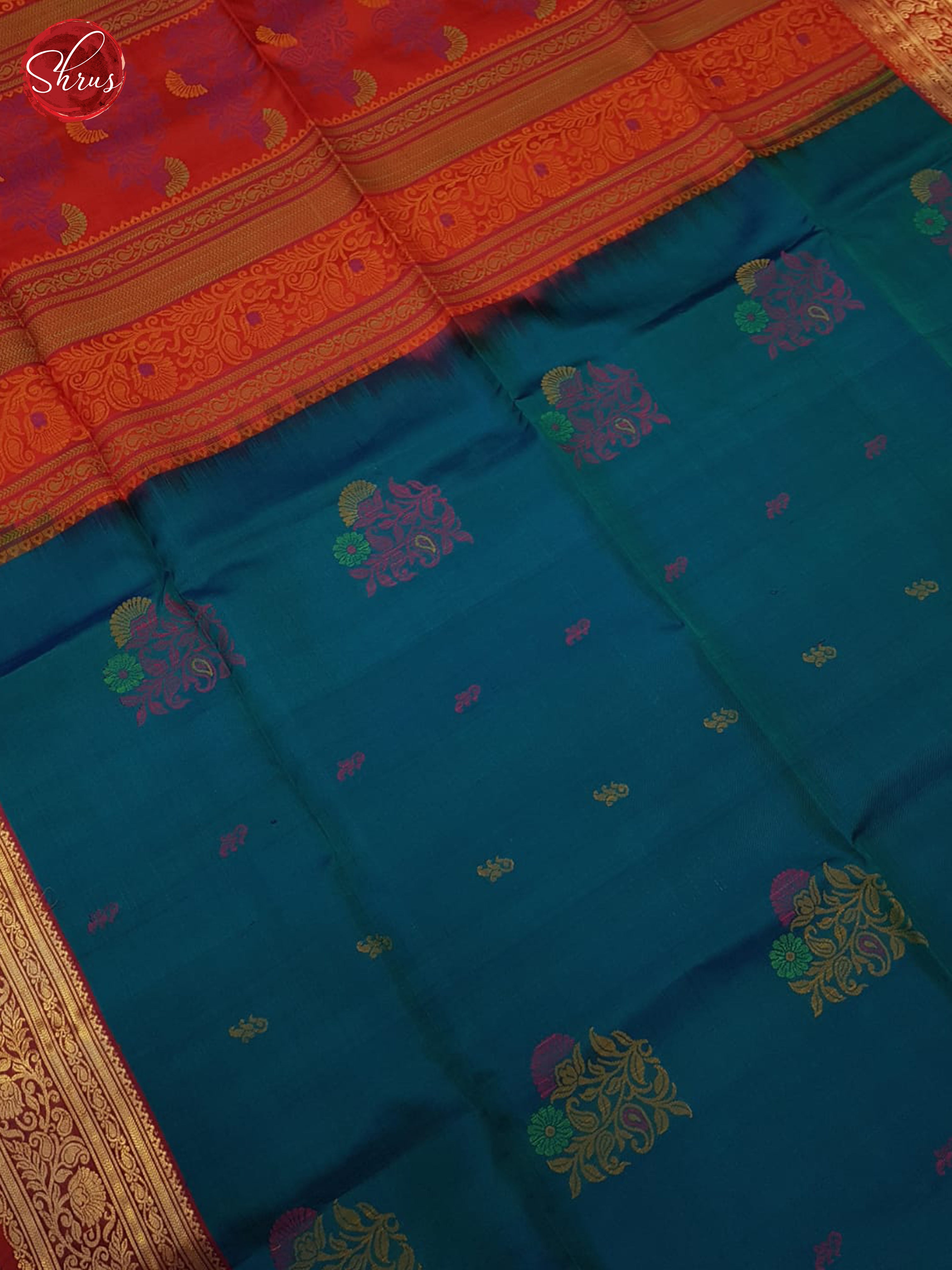 Blue And Red-Soft Silk Saree - Shop on ShrusEternity.com