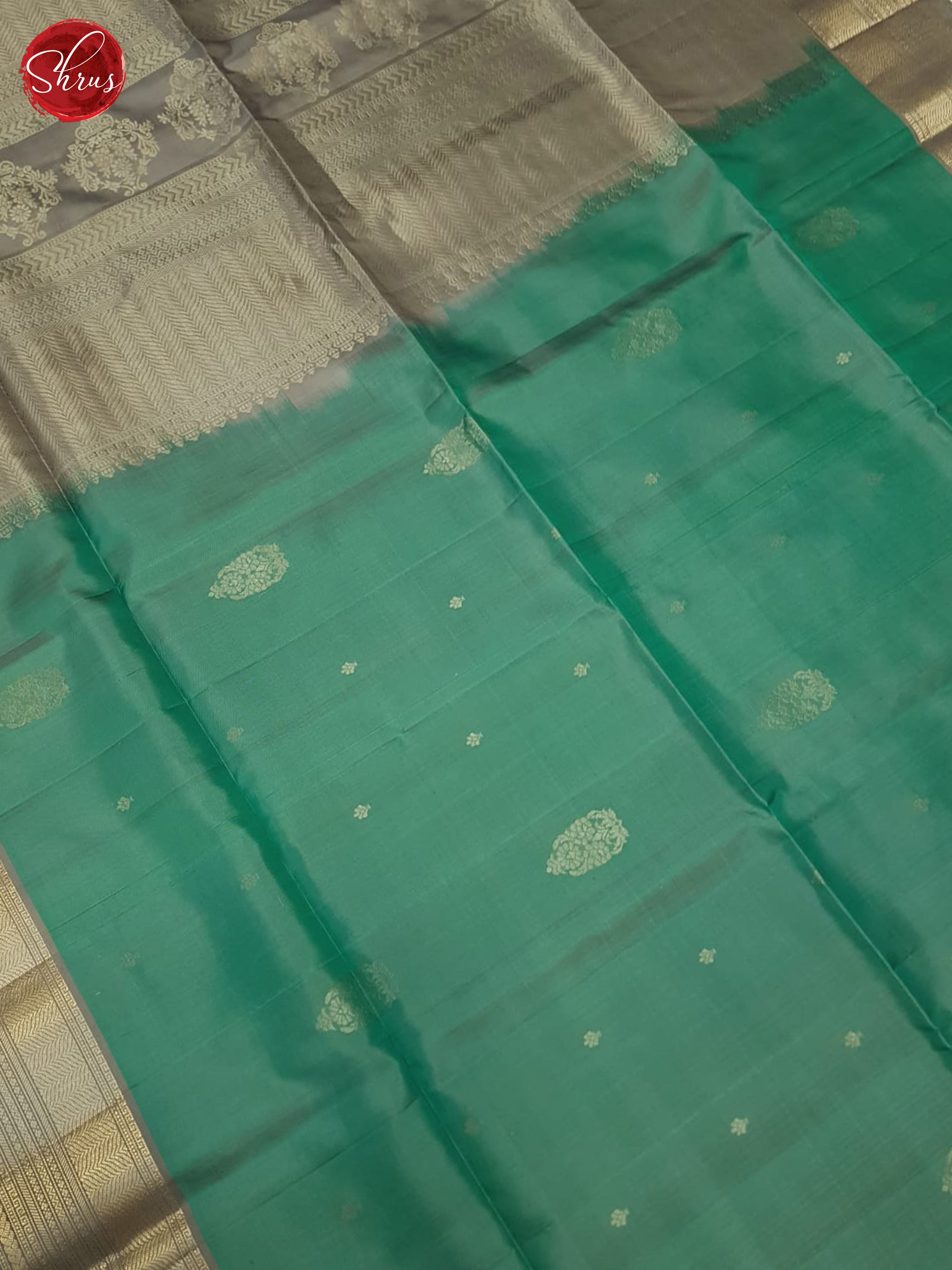 Green And Grey-Soft Silk saree - Shop on ShrusEternity.com