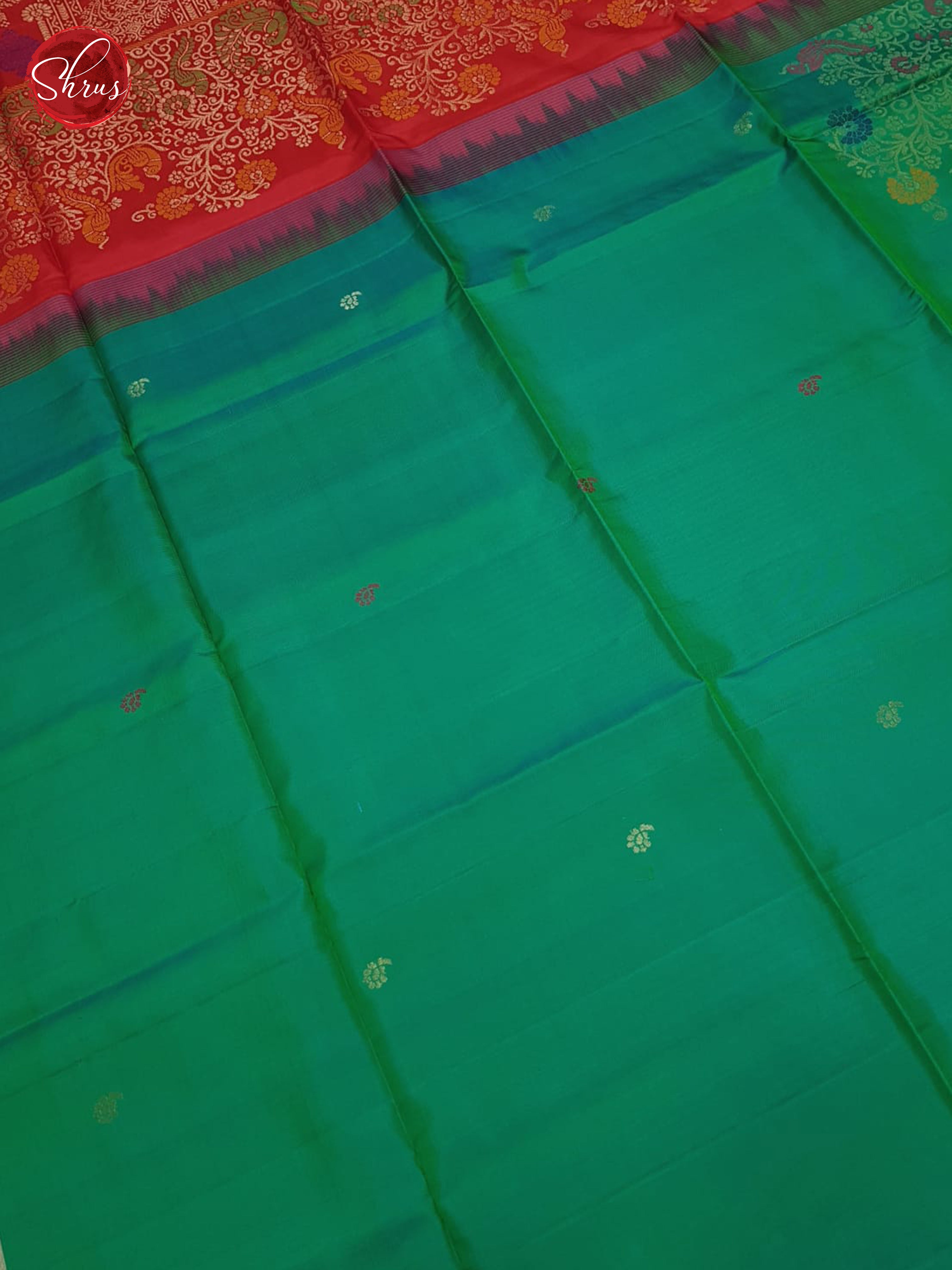 Green And Red-Soft silk saree - Shop on ShrusEternity.com