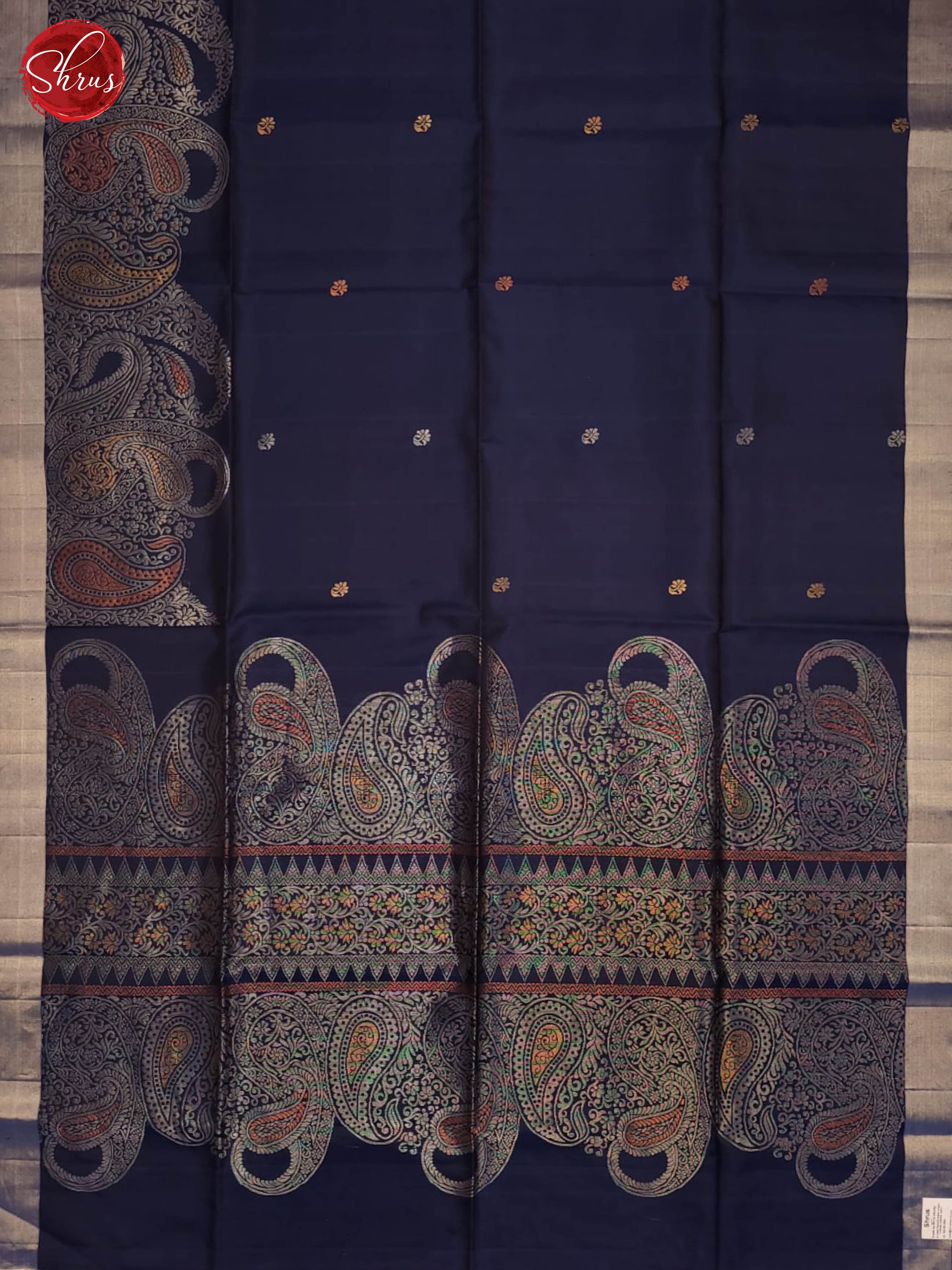 Navy blue(Single Tone)- Soft Silk Saree - Shop on ShrusEternity.com