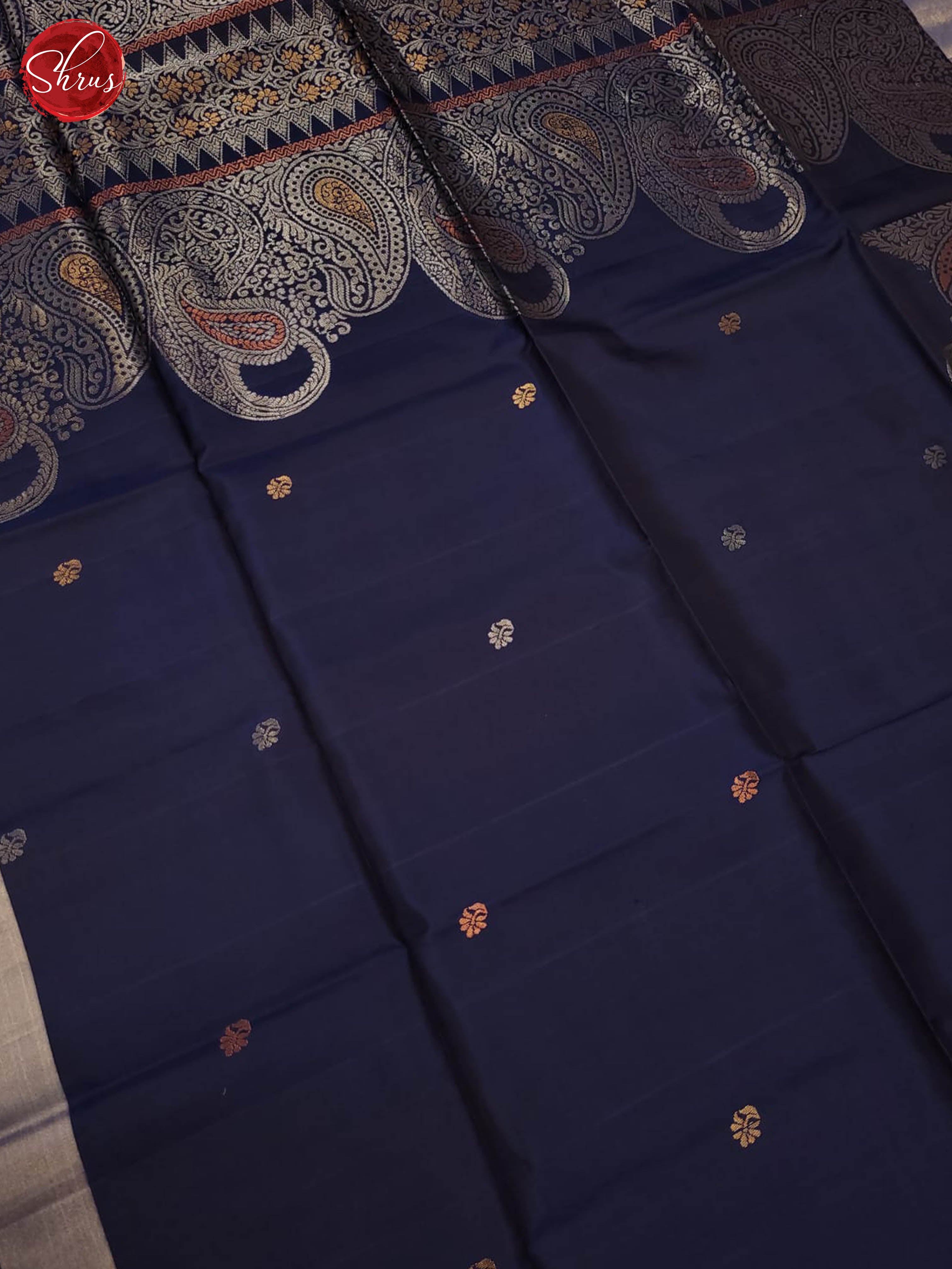 Navy blue(Single Tone)- Soft Silk Saree - Shop on ShrusEternity.com