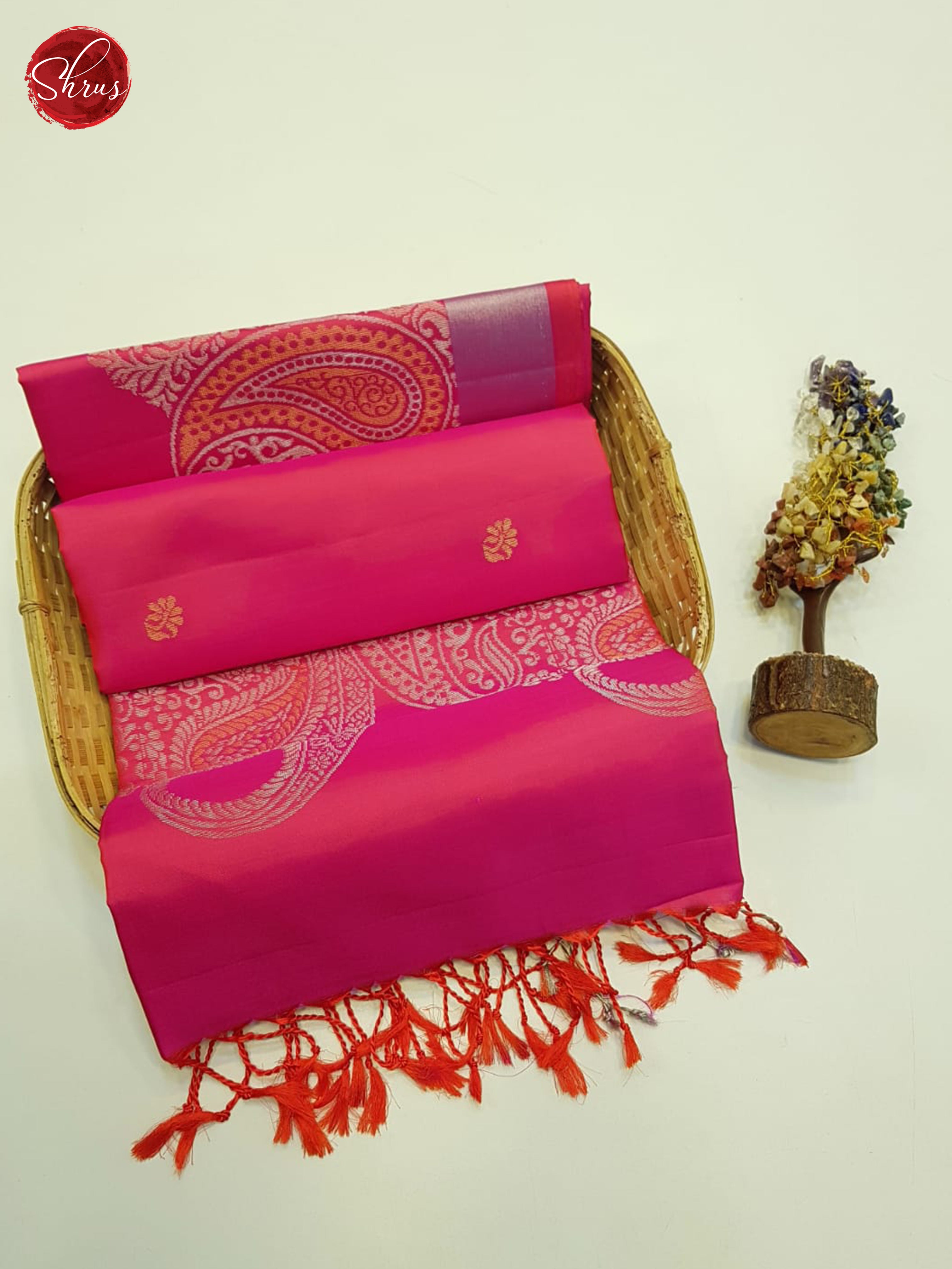 Pink(Single tone)-Soft silk saree - Shop on ShrusEternity.com