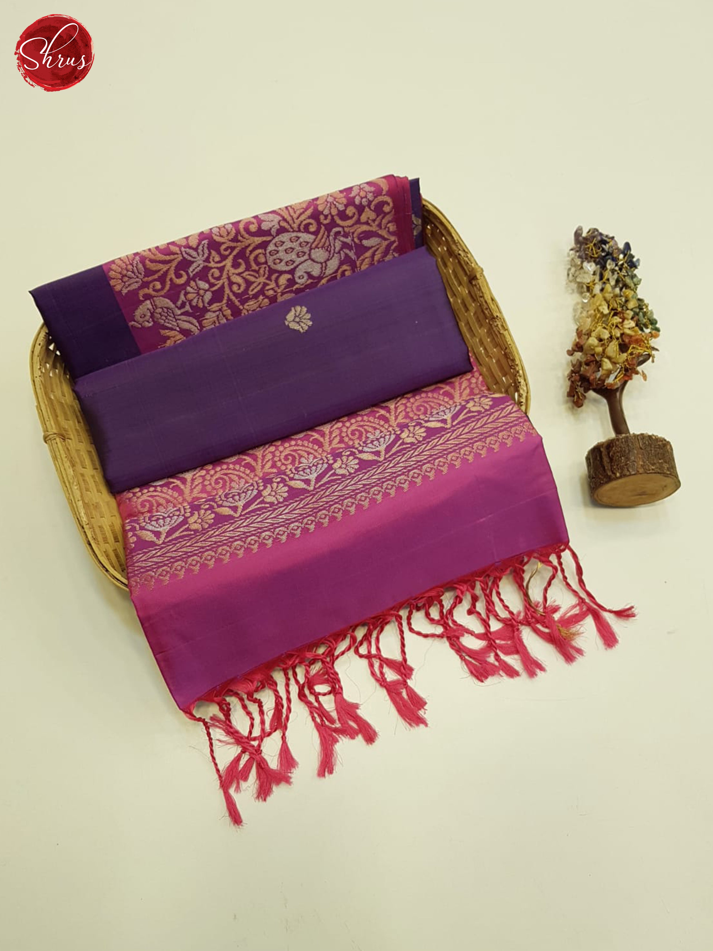 Purpule And Pink-Soft Silk Saree - Shop on ShrusEternity.com