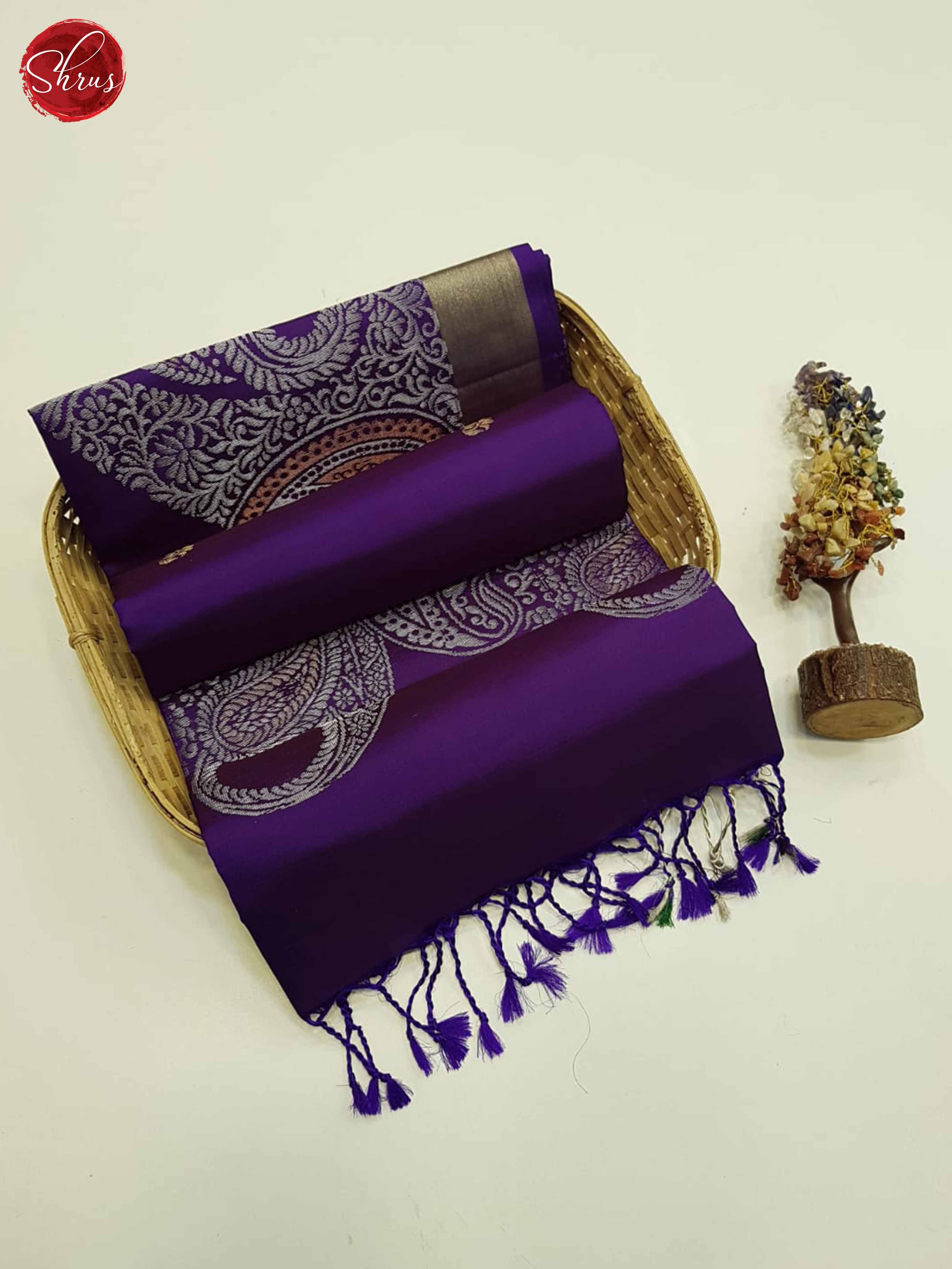 Eggplant(Single Tone) - Soft Silk Saree - Shop on ShrusEternity.com