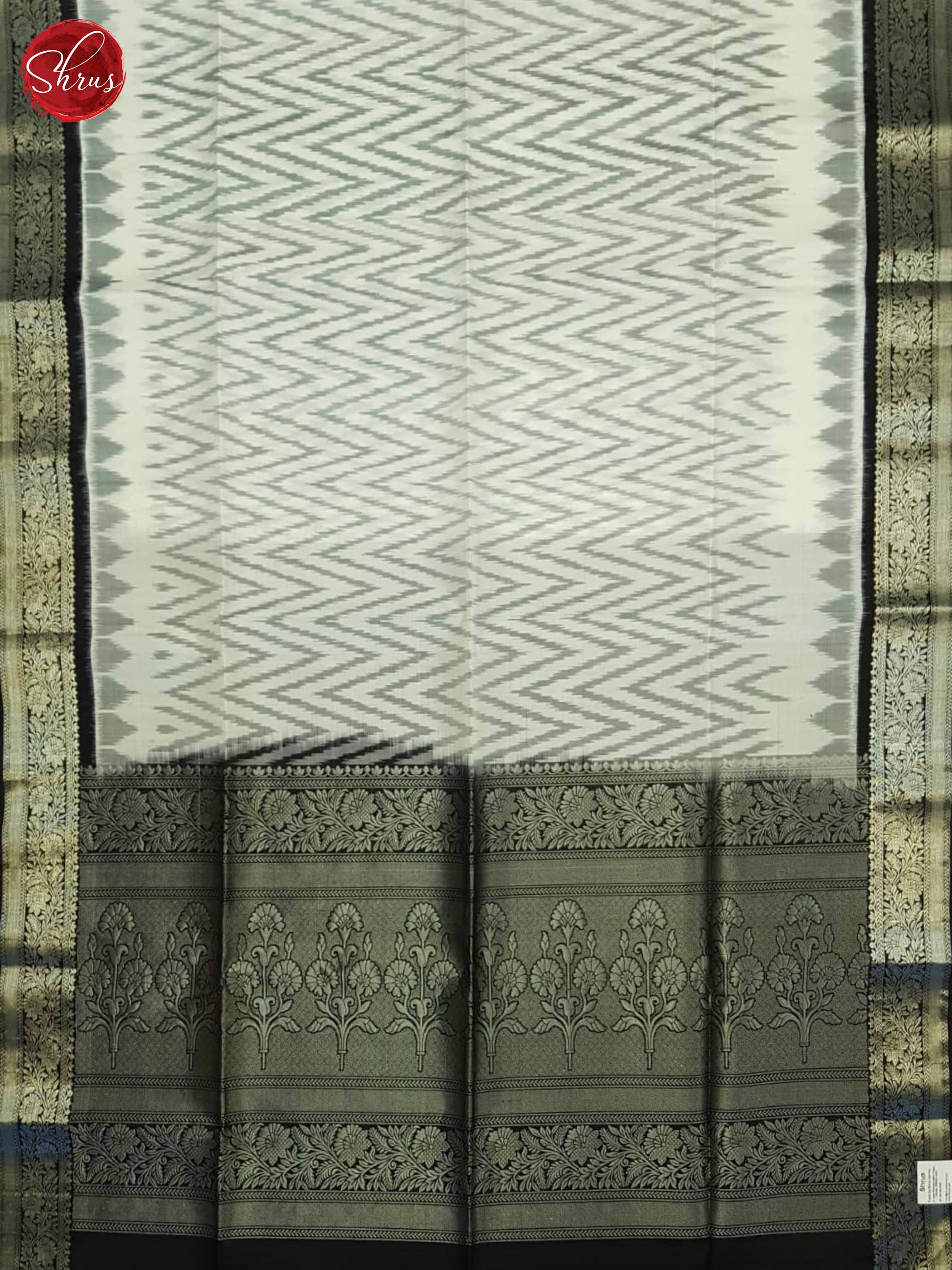 Cream and Black - Soft Silk Saree - Shop on ShrusEternity.com